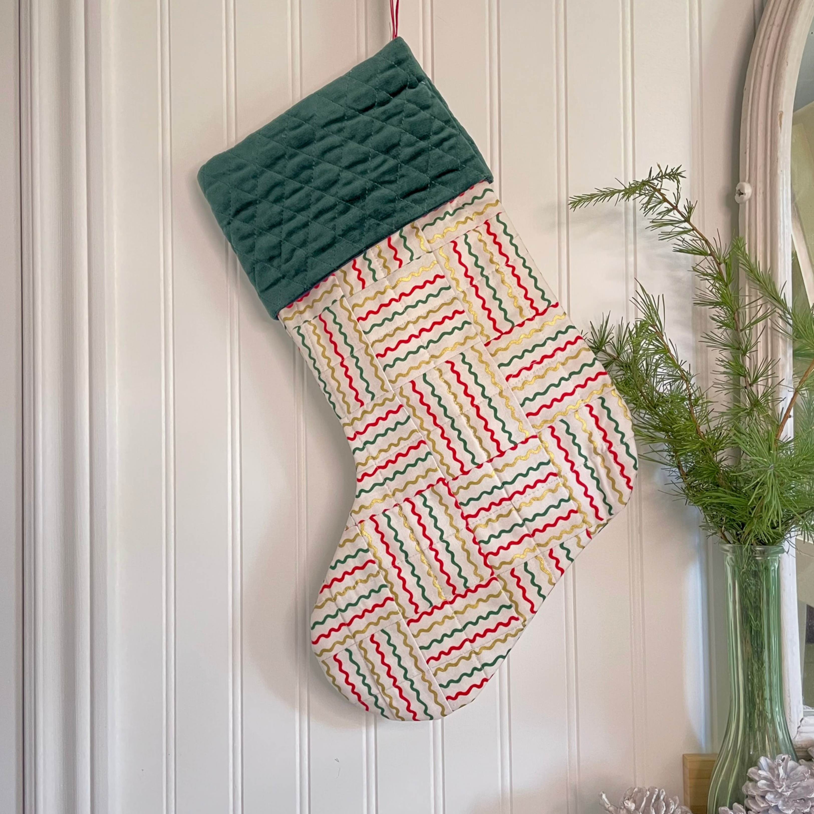 Handmade Christmas Stocking - Ribbon Stripe