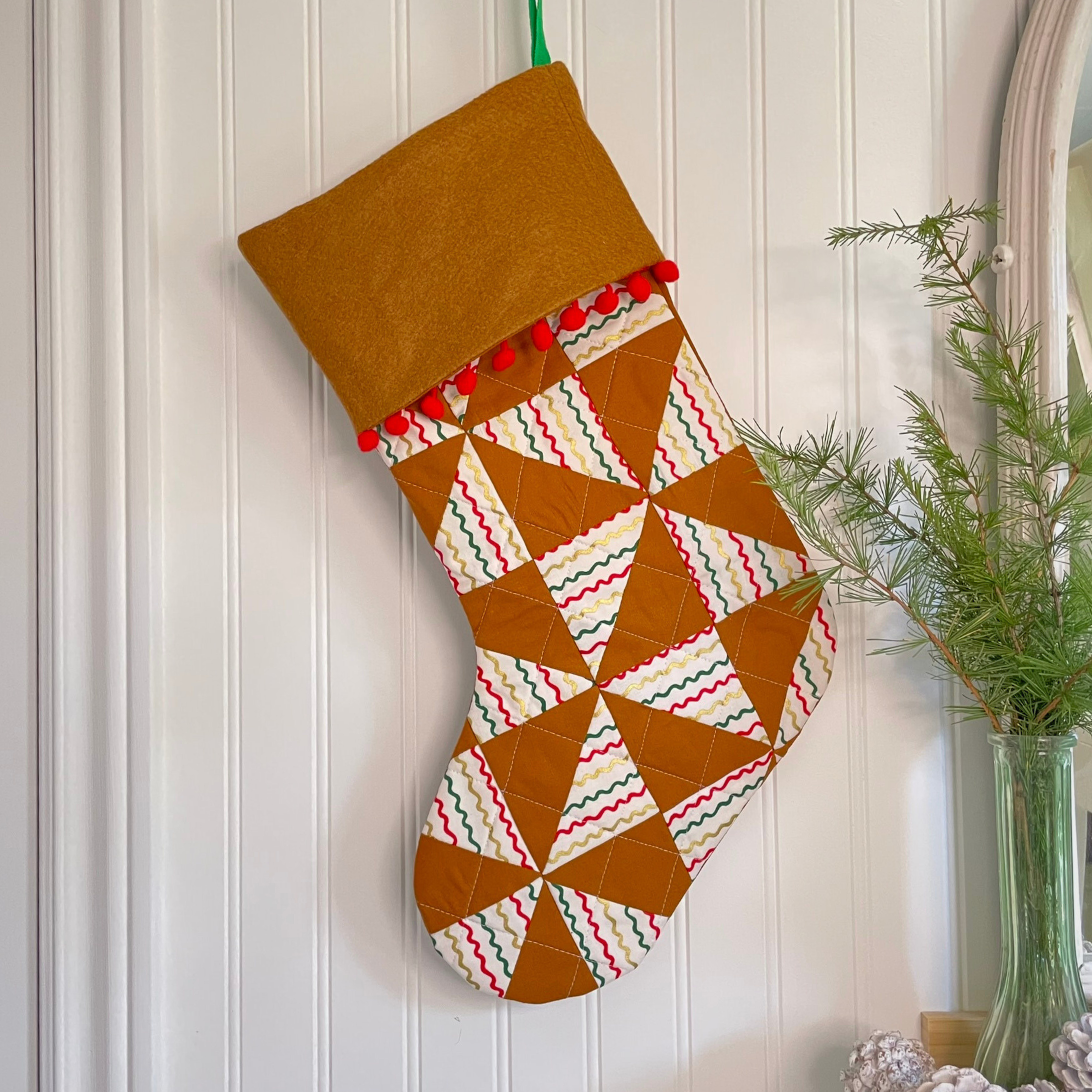 Handmade Christmas Stocking - Gingerbread Wiggles