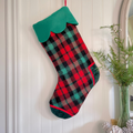 Handmade Christmas Stocking - Vintage Plaid Wool