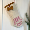 Quilted Pet Christmas Stocking - Red Ticking
