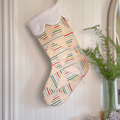 Handmade Christmas Stocking - Metallic Patches Cream
