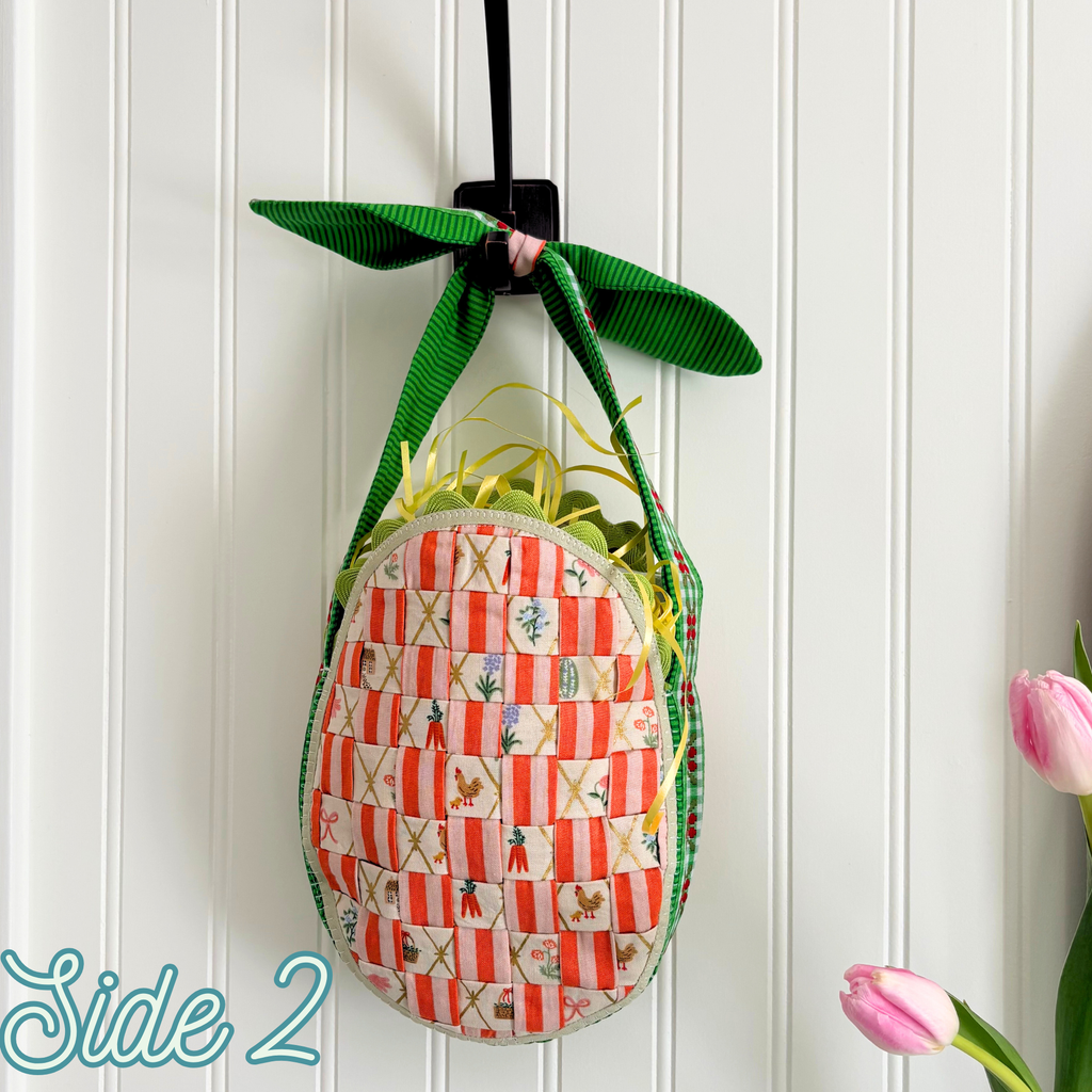 Handmade Woven Easter Basket - Carrots and Greens