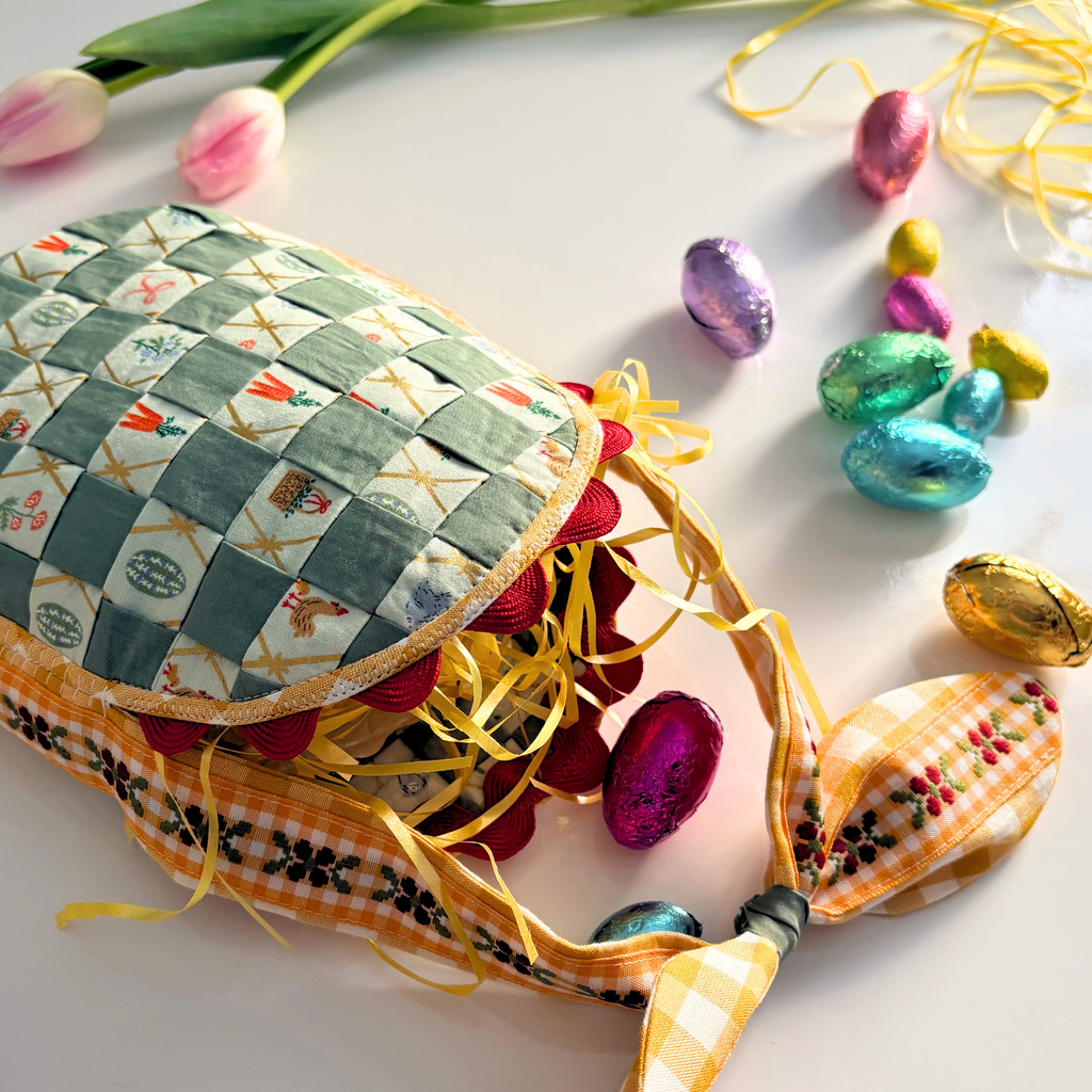 Handmade Woven Easter Basket - Sage and Mint