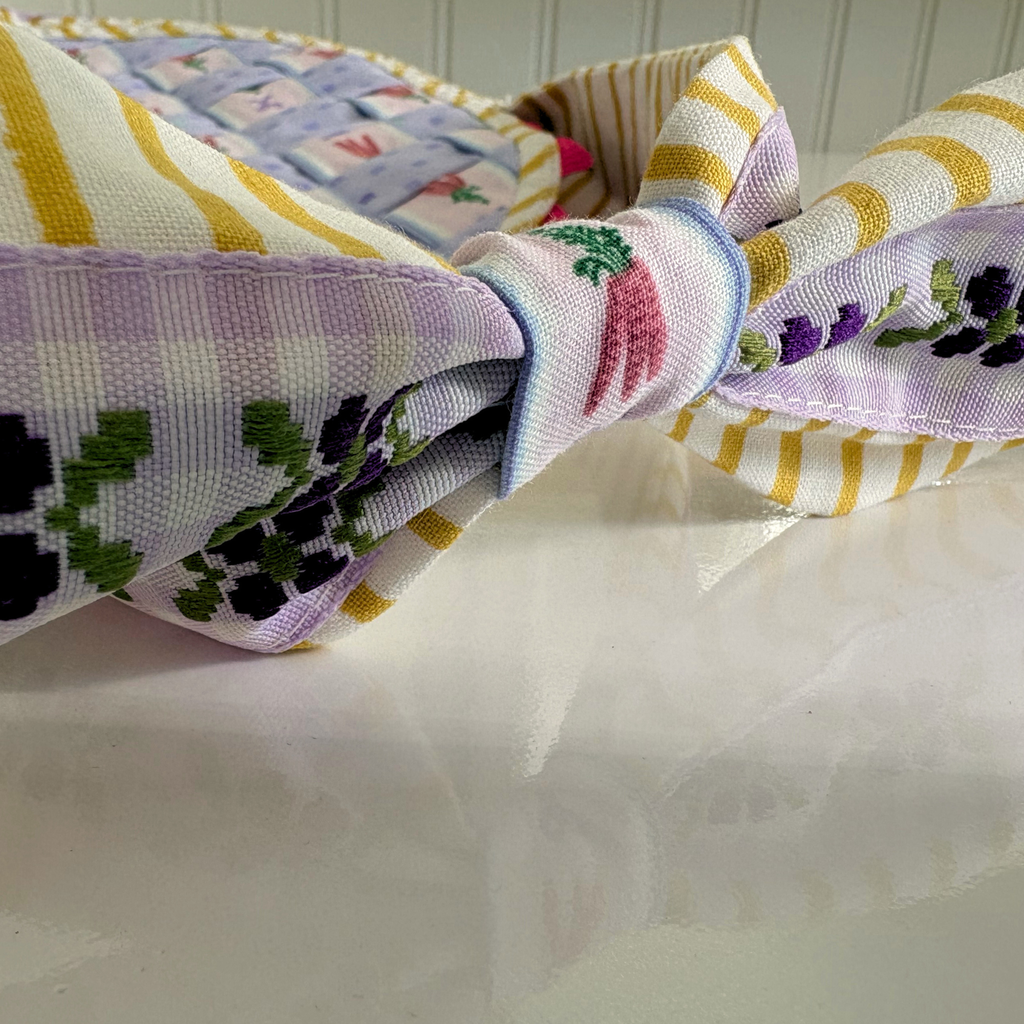 Handmade Woven Easter Basket - Purple Carrots