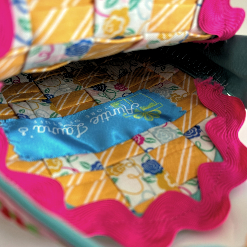 Handmade Woven Easter Basket - Floral and Stripes