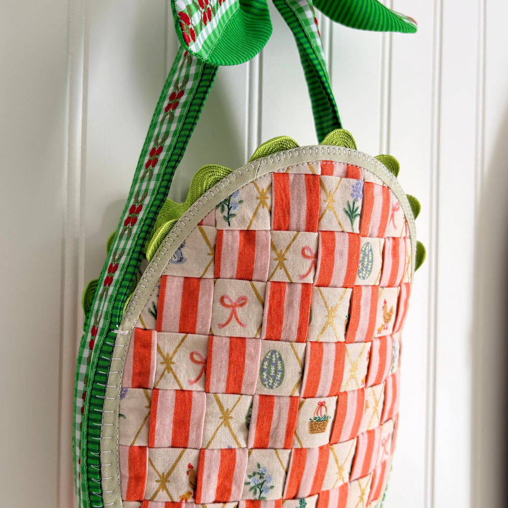 Handmade Woven Easter Basket - Carrots and Greens