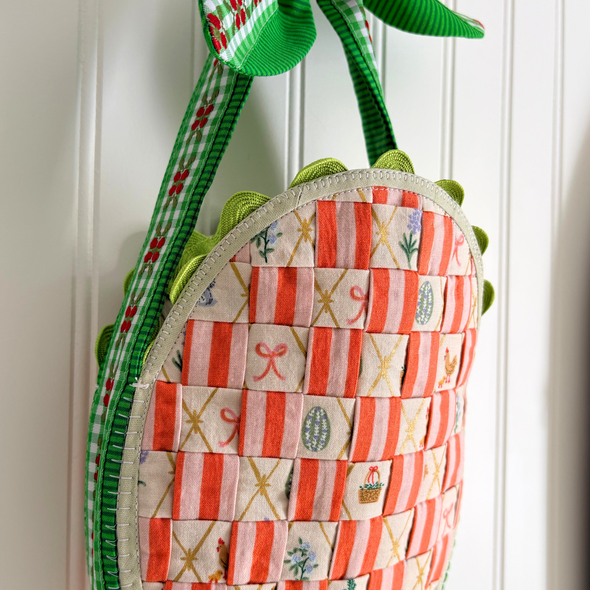 Handmade Woven Easter Basket - Carrots and Greens