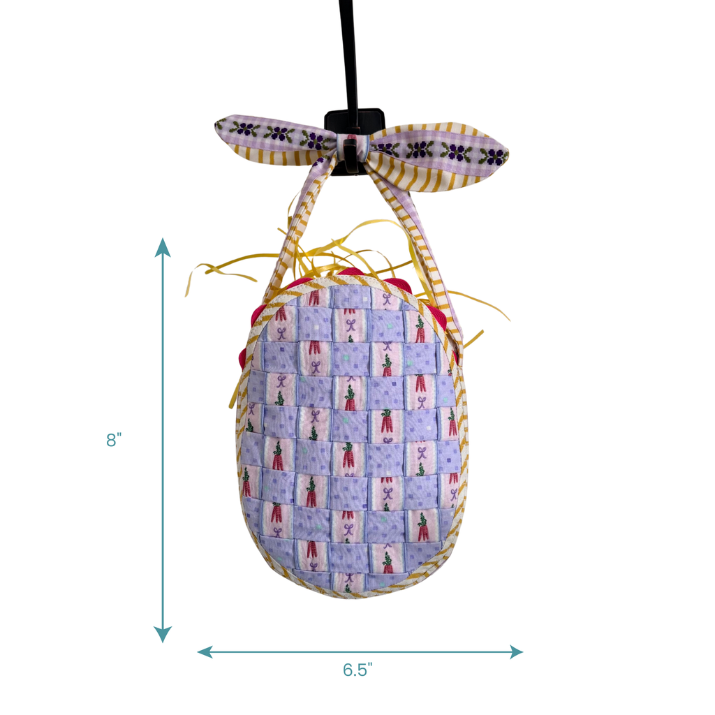 Handmade Woven Easter Basket - Purple Carrots