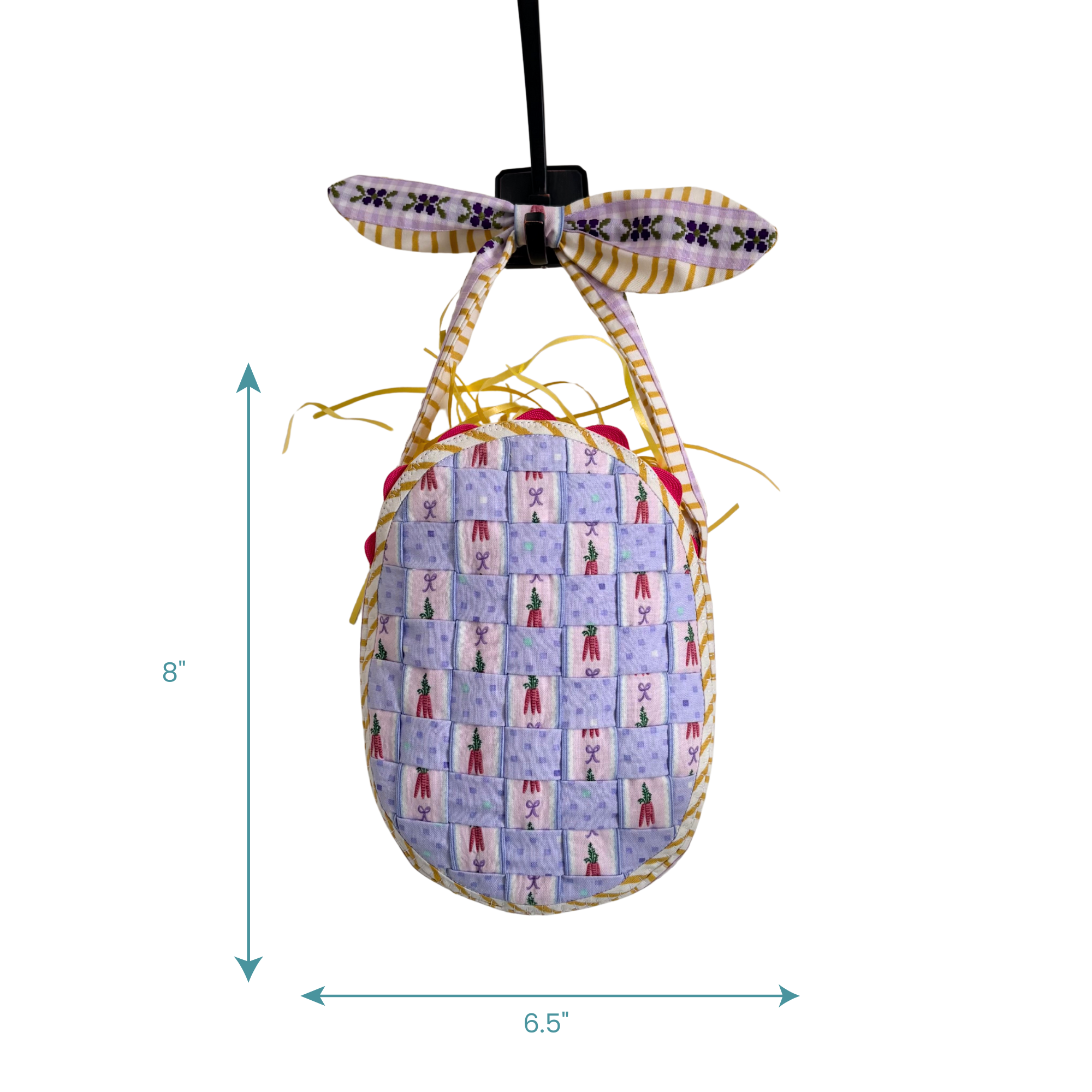 Handmade Woven Easter Basket - Purple Carrots