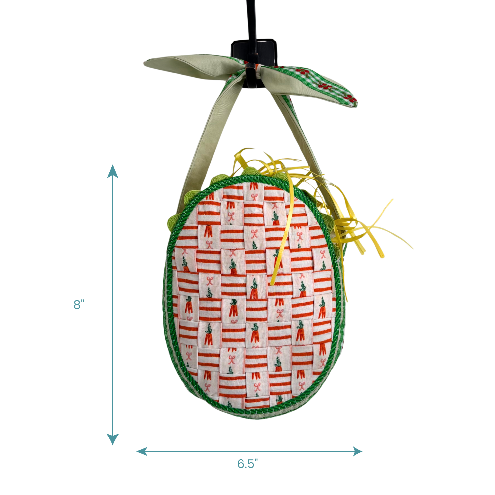 Handmade Woven Easter Basket - White Carrots