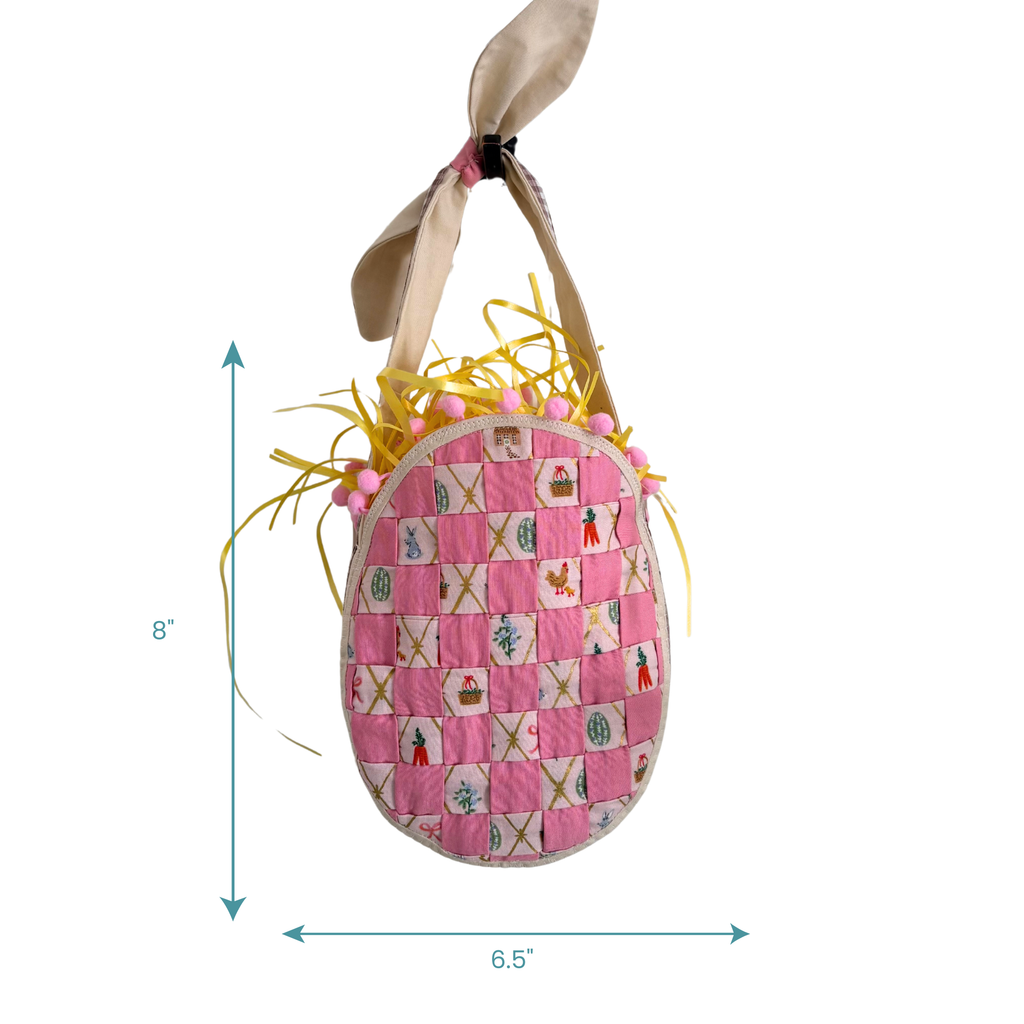 Handmade Woven Easter Basket - Pink and Pink