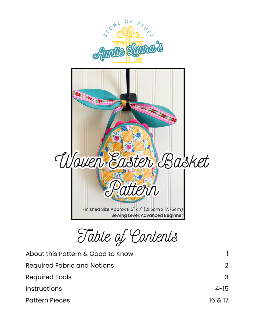 Sewing Pattern: Woven Easter Basket