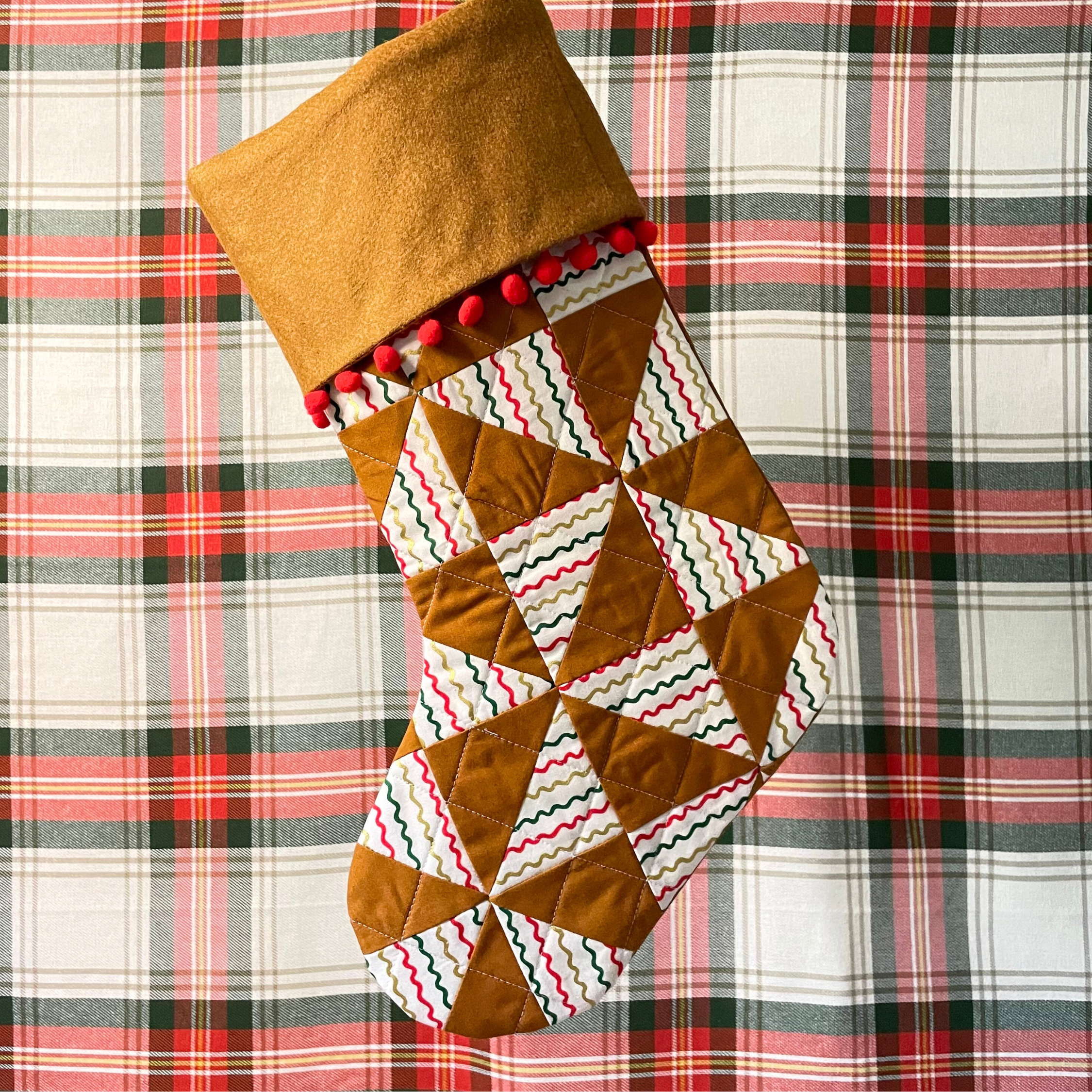 Handmade Christmas Stocking - Gingerbread Wiggles