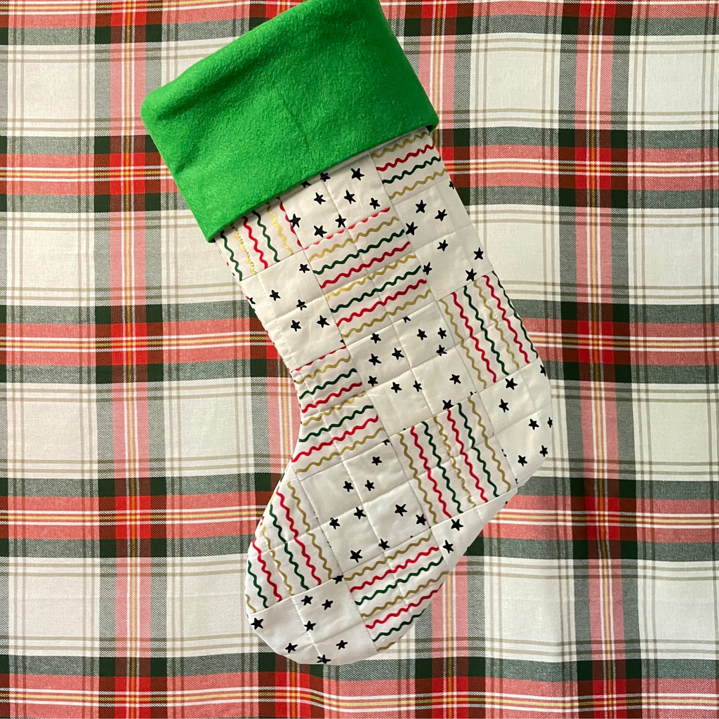 Handmade Christmas Stocking - Squiggles & Stars