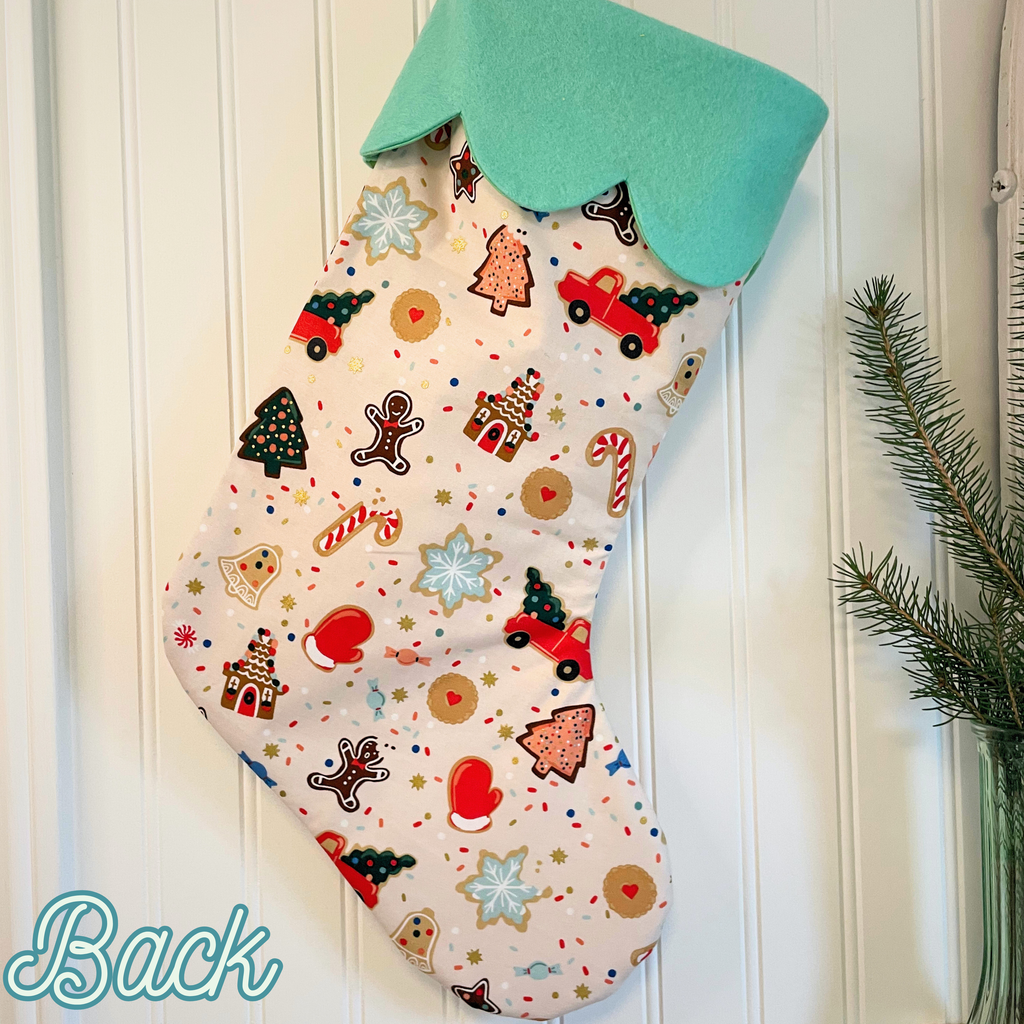 Quilted Christmas Stocking - Christmas Cookies