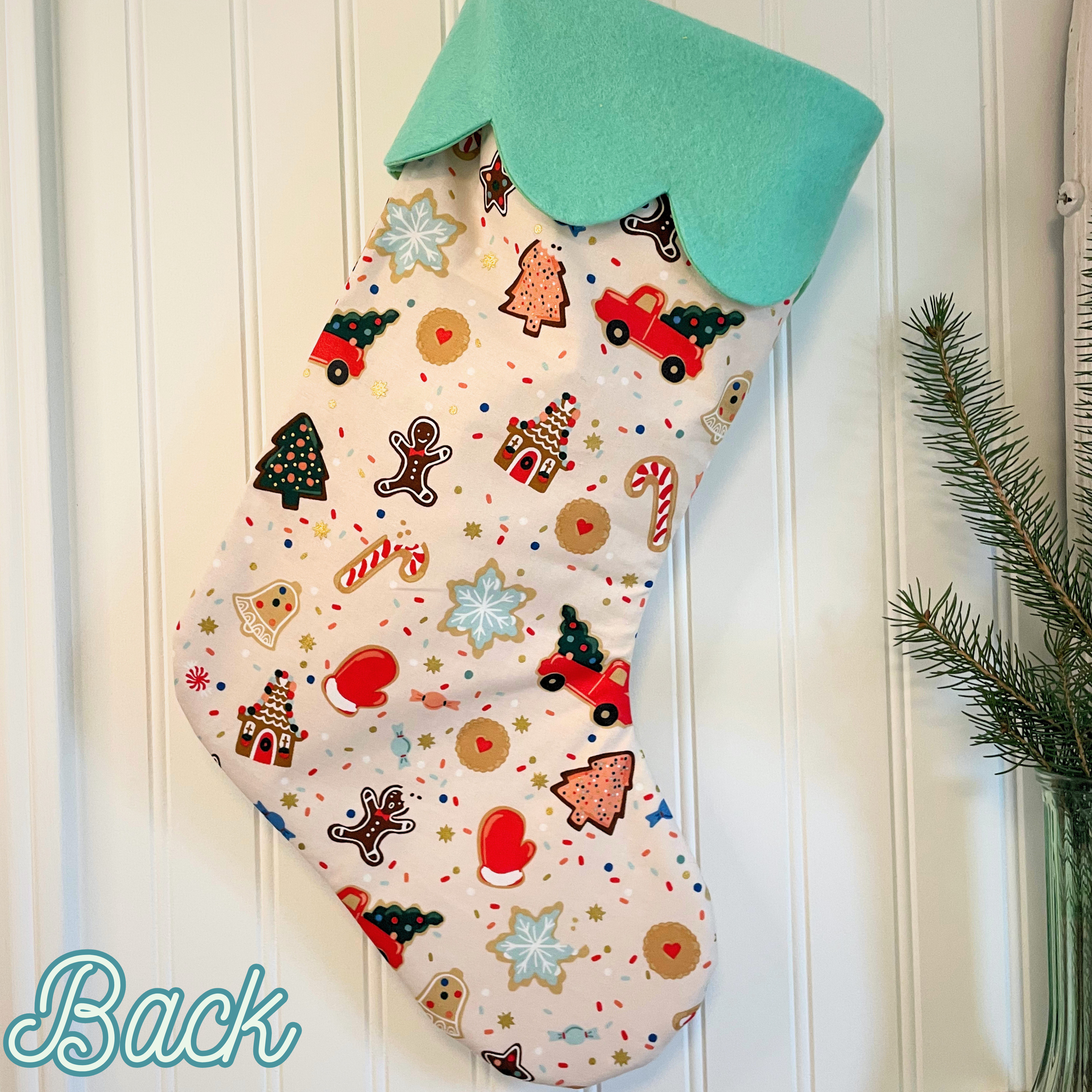 Quilted Christmas Stocking - Christmas Cookies