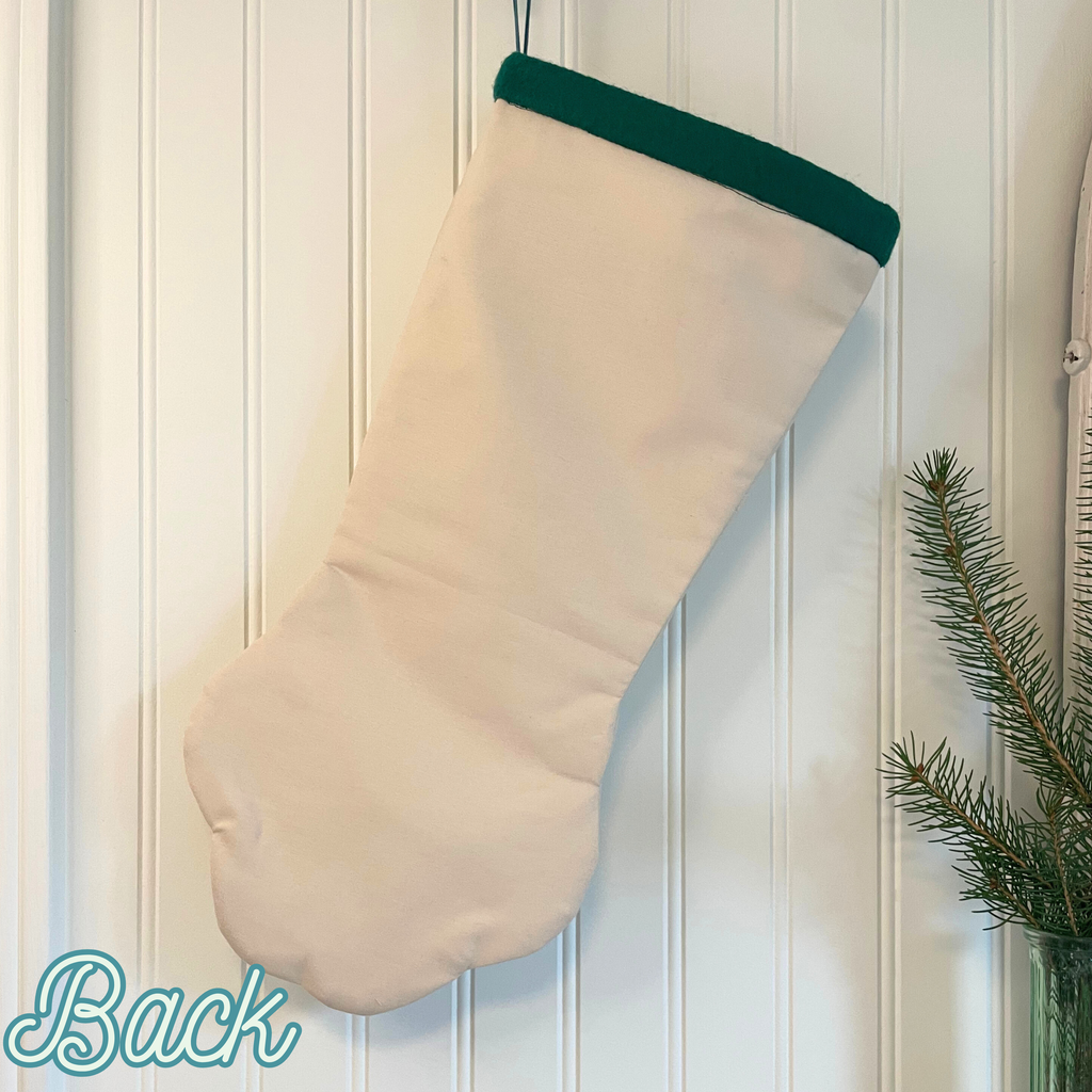 Quilted Patchwork Pet Christmas Stocking - Green Holly