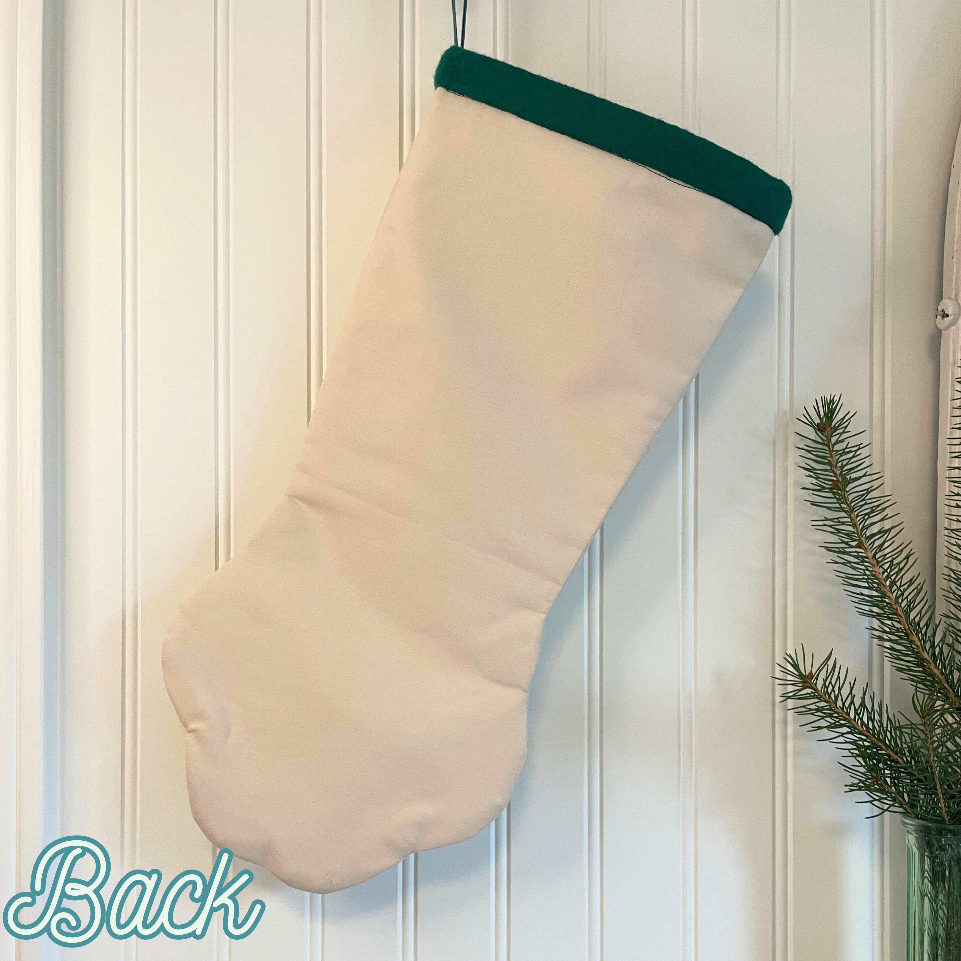 Quilted Patchwork Pet Christmas Stocking - Green Holly