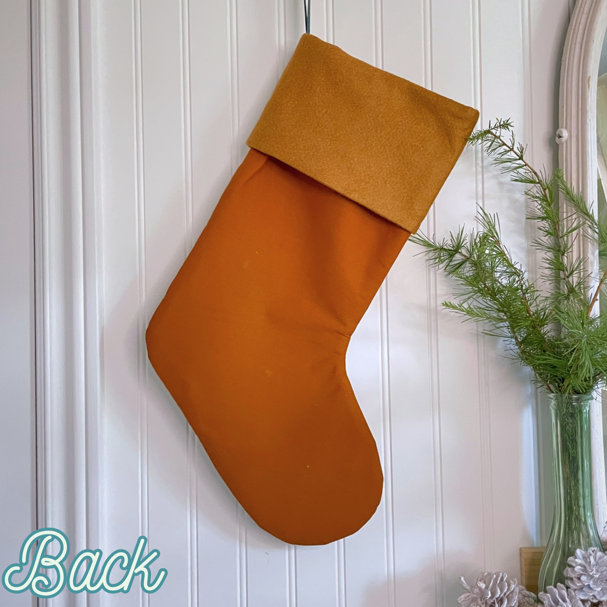 Handmade Christmas Stocking - Gingerbread Candy Cane