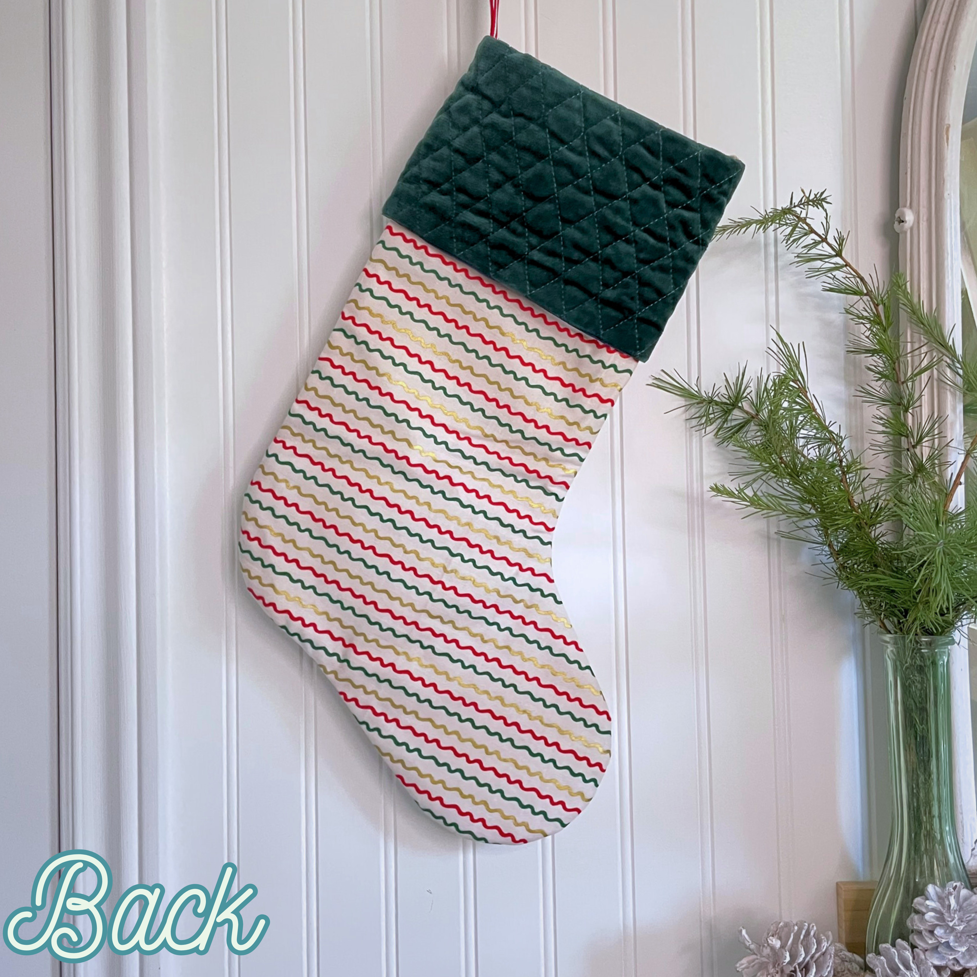 Handmade Christmas Stocking - Ribbon Stripe