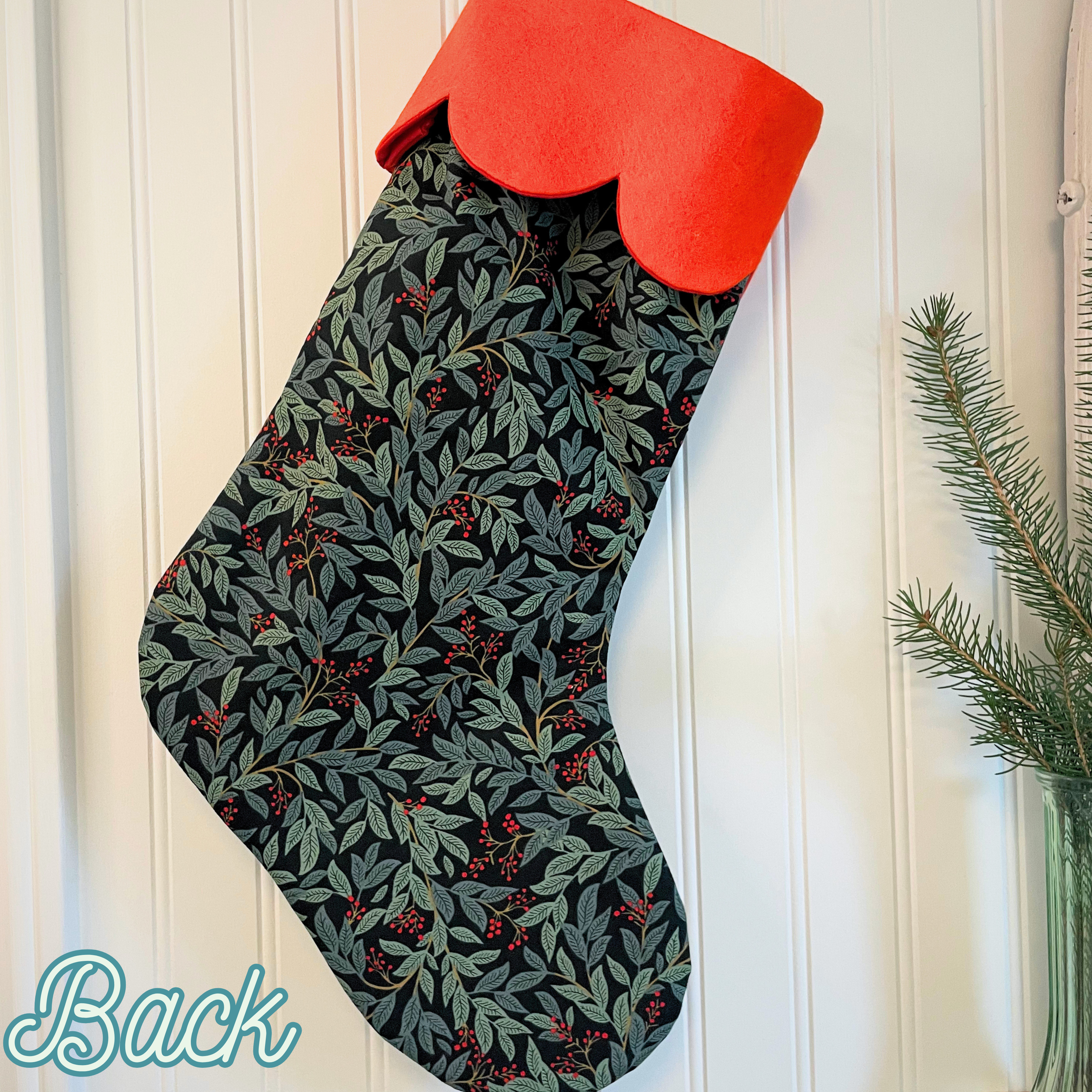 Quilted Christmas Stocking - Willowberry Red