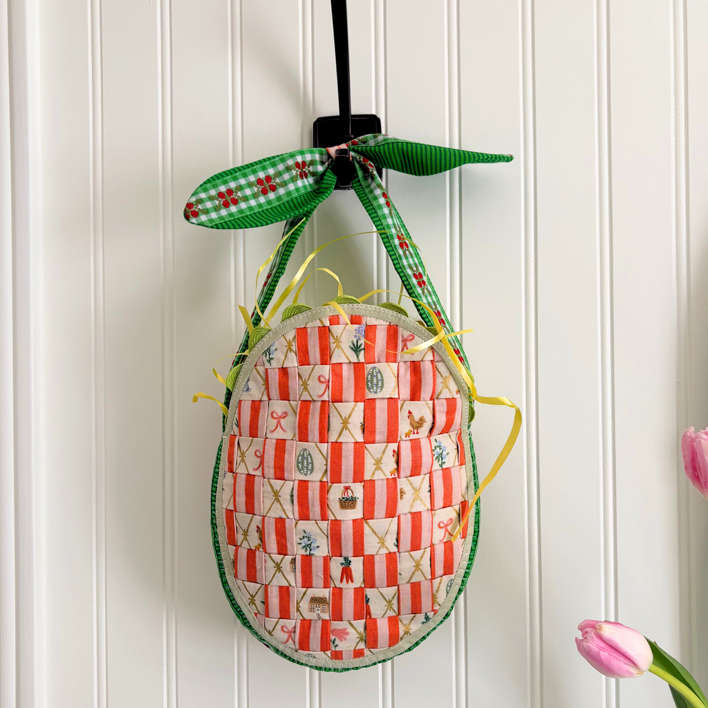 Handmade Woven Easter Basket - Carrots and Greens
