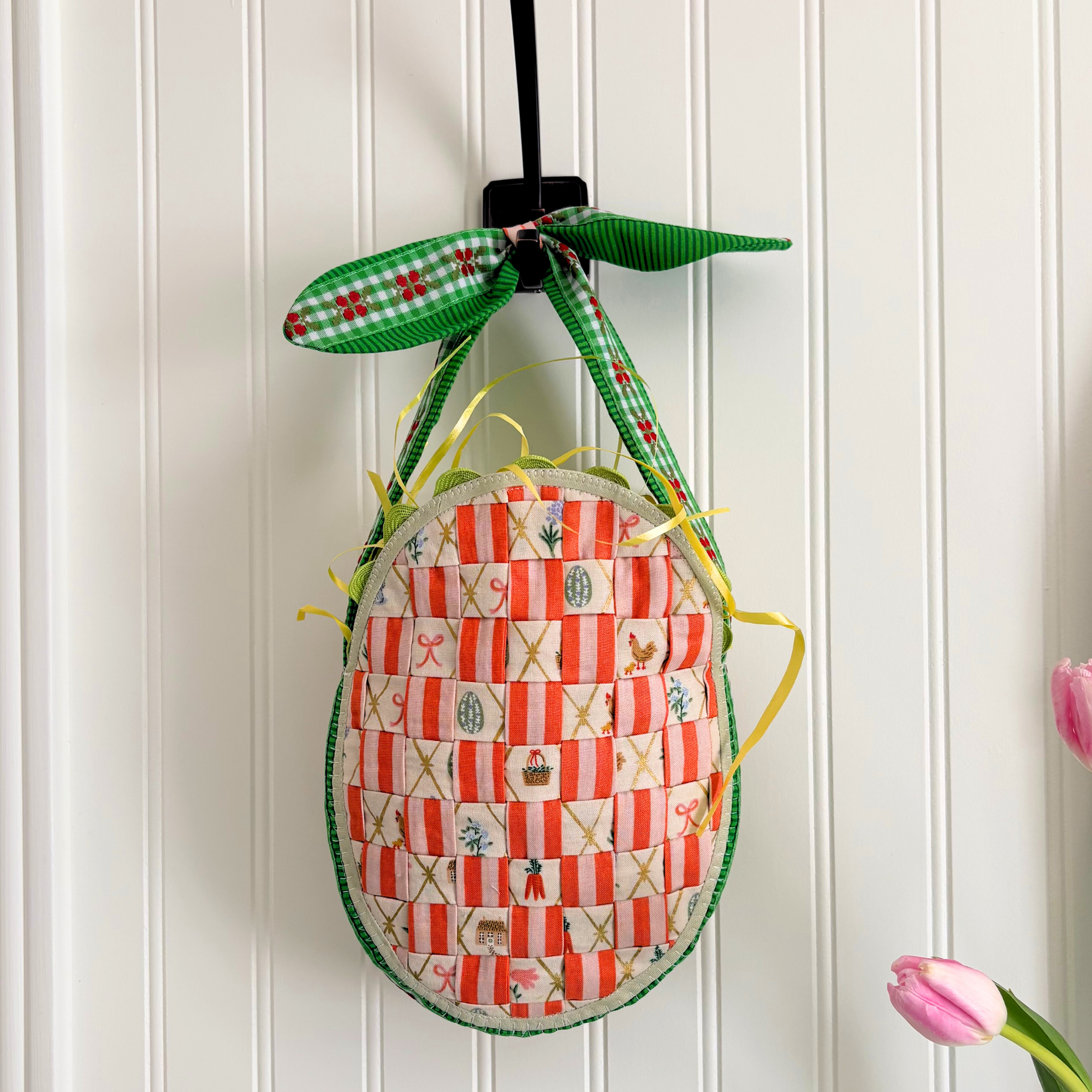 Handmade Woven Easter Basket - Carrots and Greens