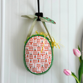 Handmade Woven Easter Basket - White Carrots