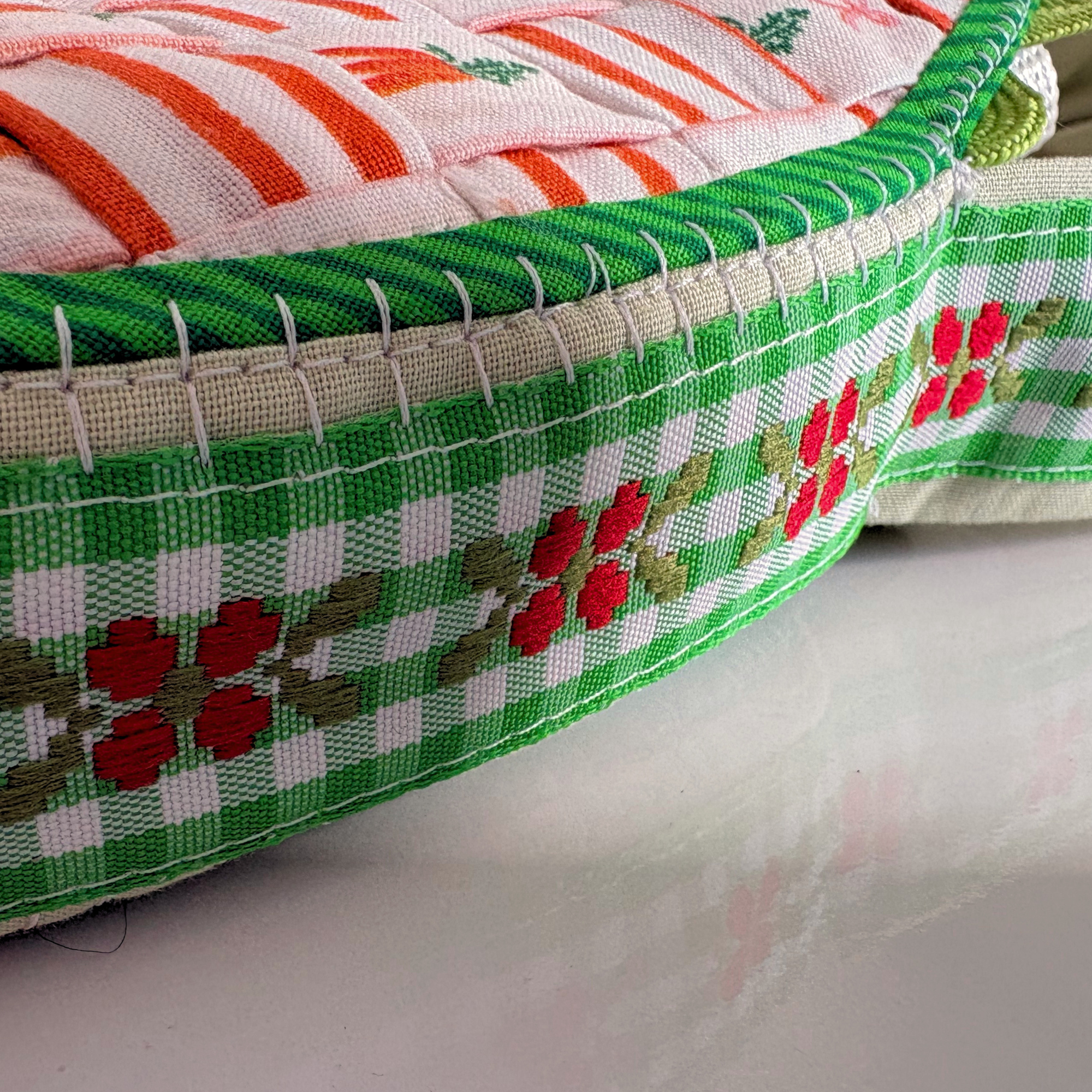Handmade Woven Easter Basket - White Carrots