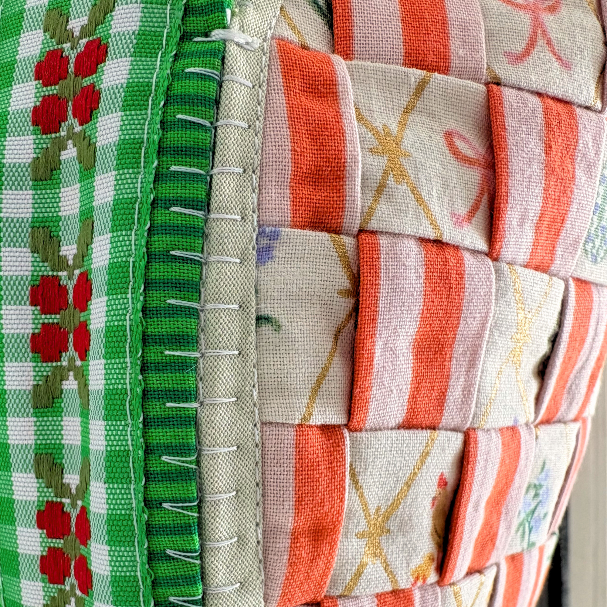 Handmade Woven Easter Basket - Carrots and Greens