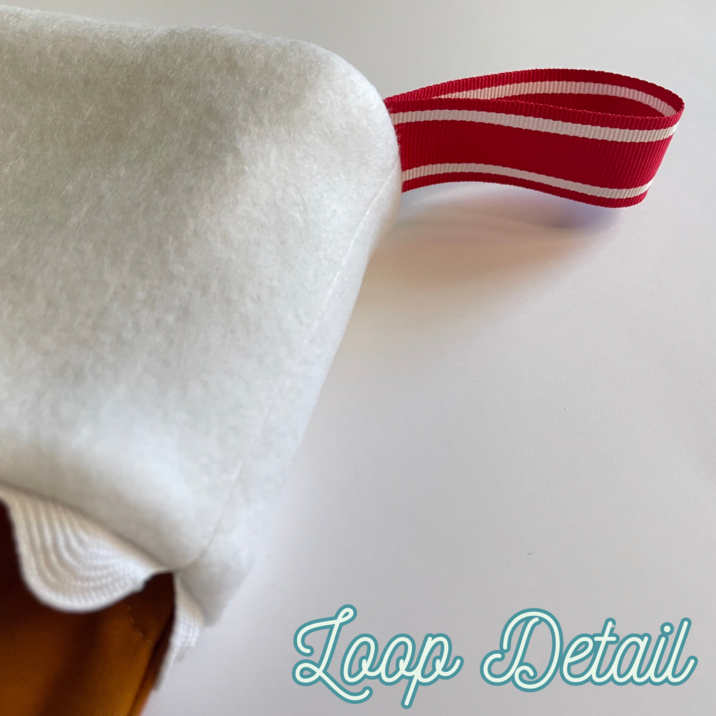 Handmade Christmas Stocking - Gingerbread Red Dots