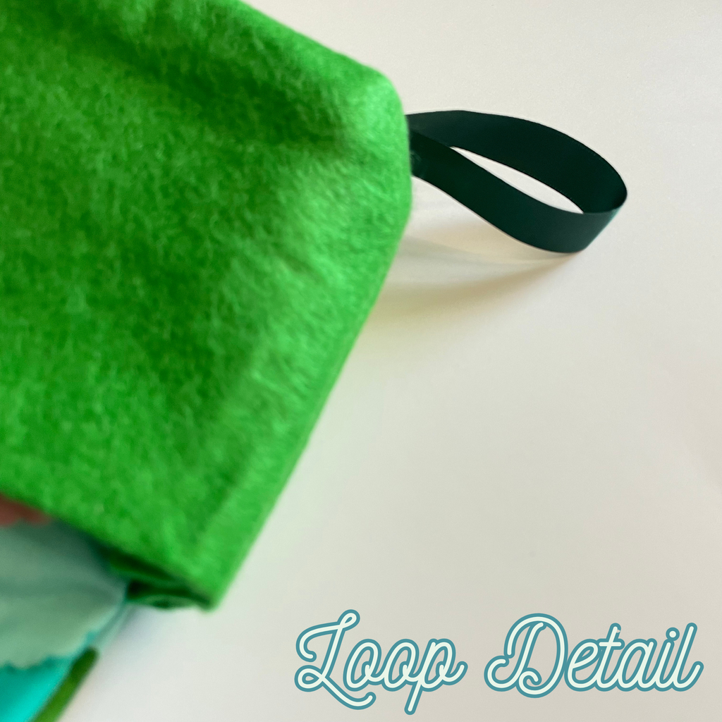 Handmade Christmas Stocking - Green Puffs