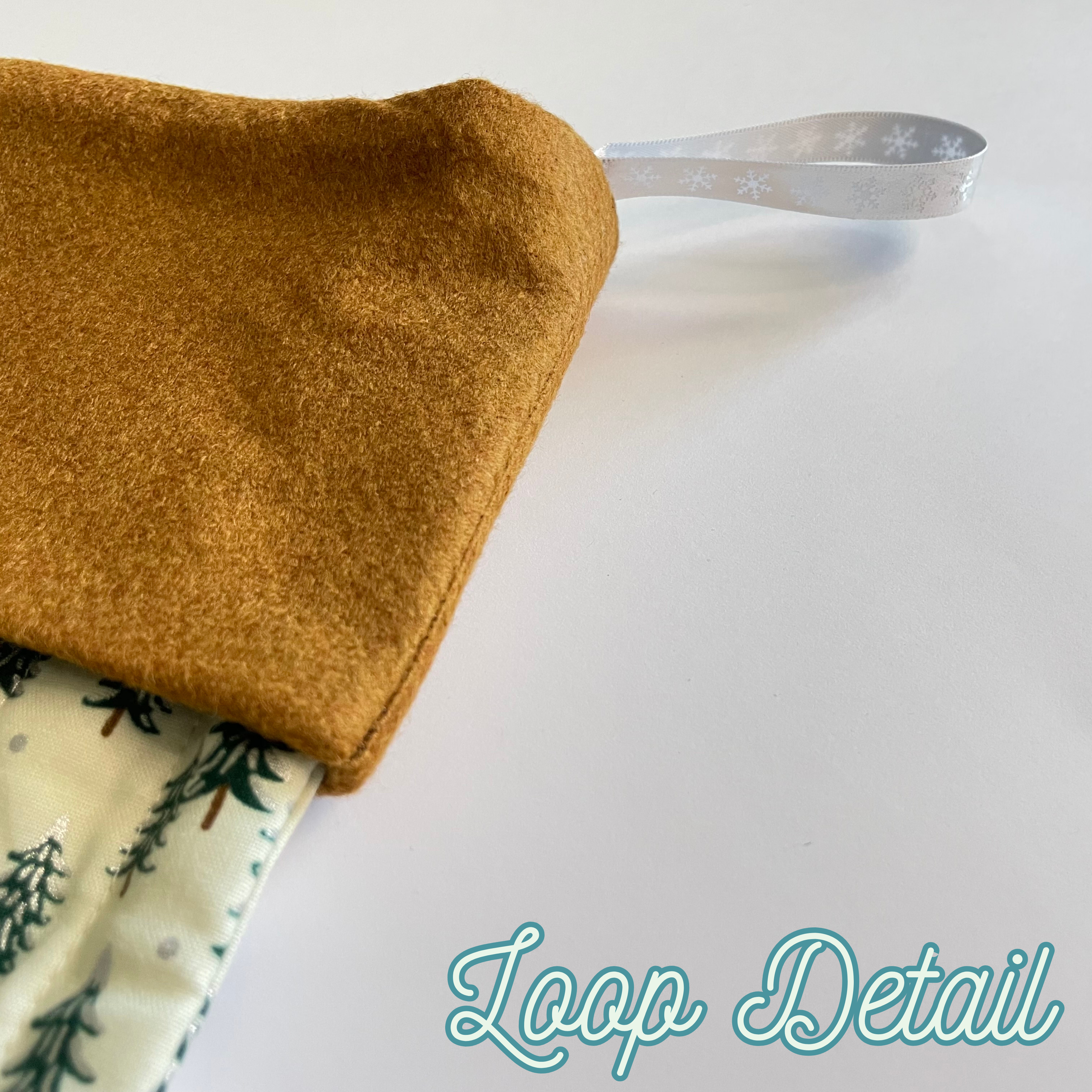 Handmade Christmas Stocking - Gingerbread Fir Trees