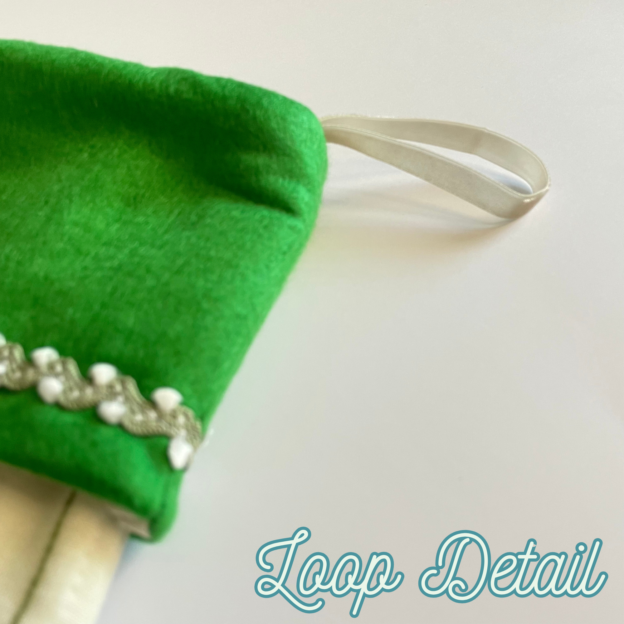 Handmade Christmas Stocking - Vintage Cross-Stitched in Green