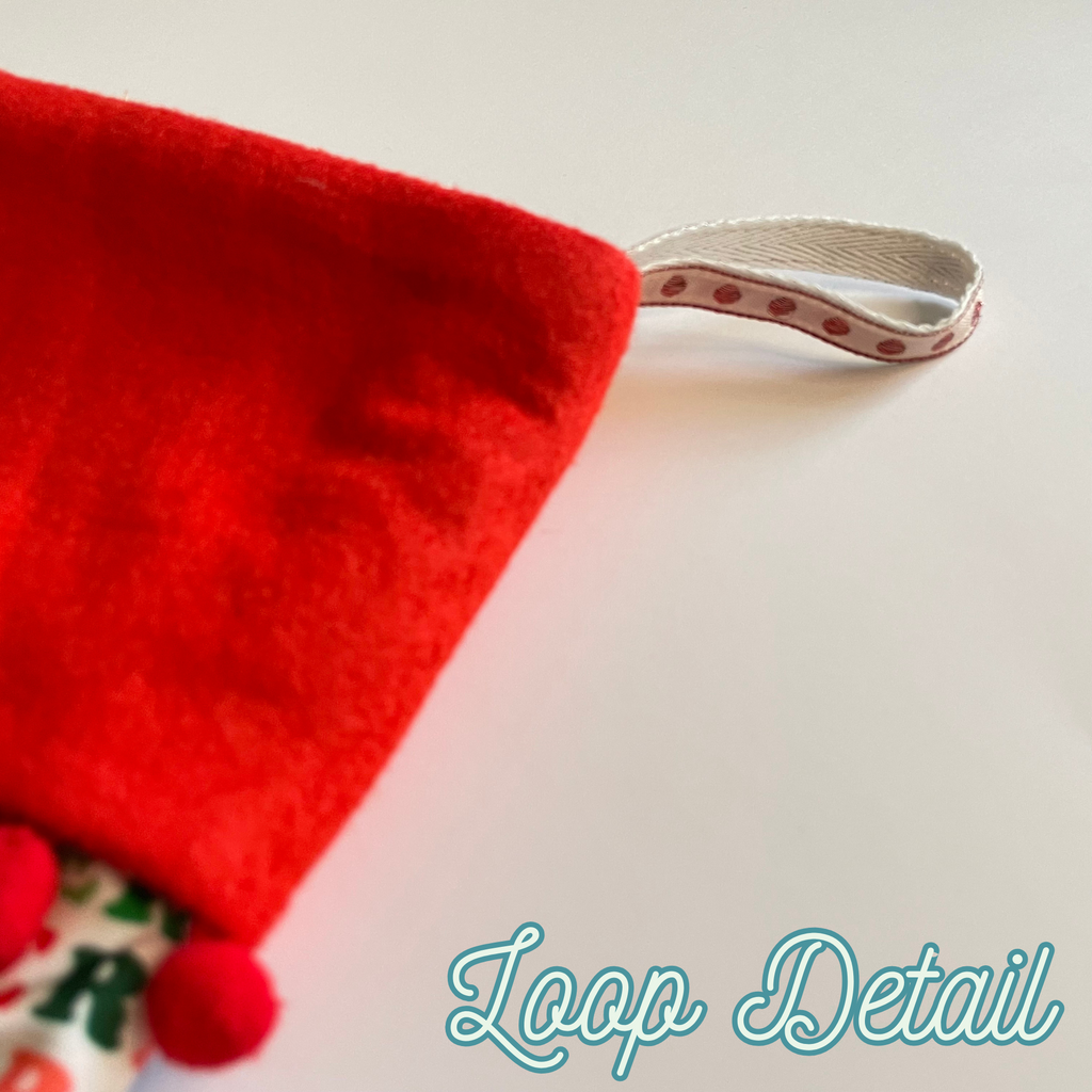 Handmade Christmas Stocking - Metallic Patches Merry