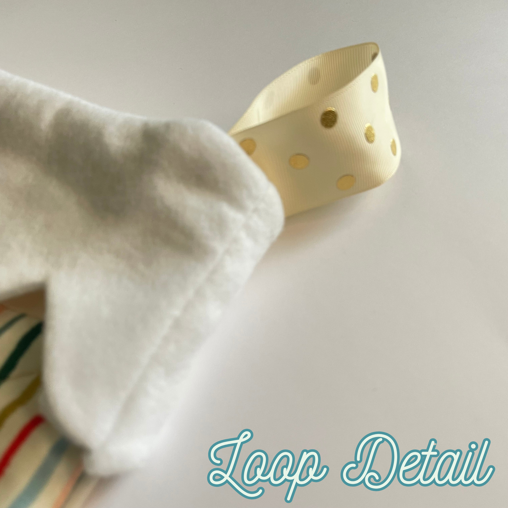 Handmade Christmas Stocking - Metallic Patches Cream