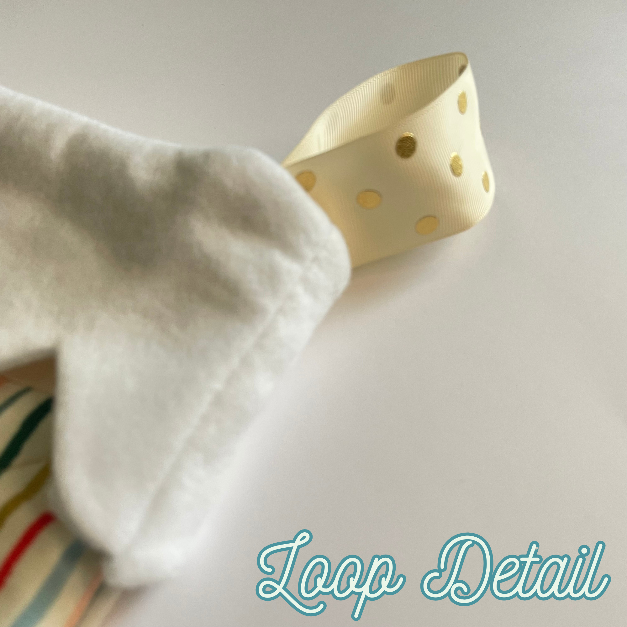 Handmade Christmas Stocking - Metallic Patches Cream