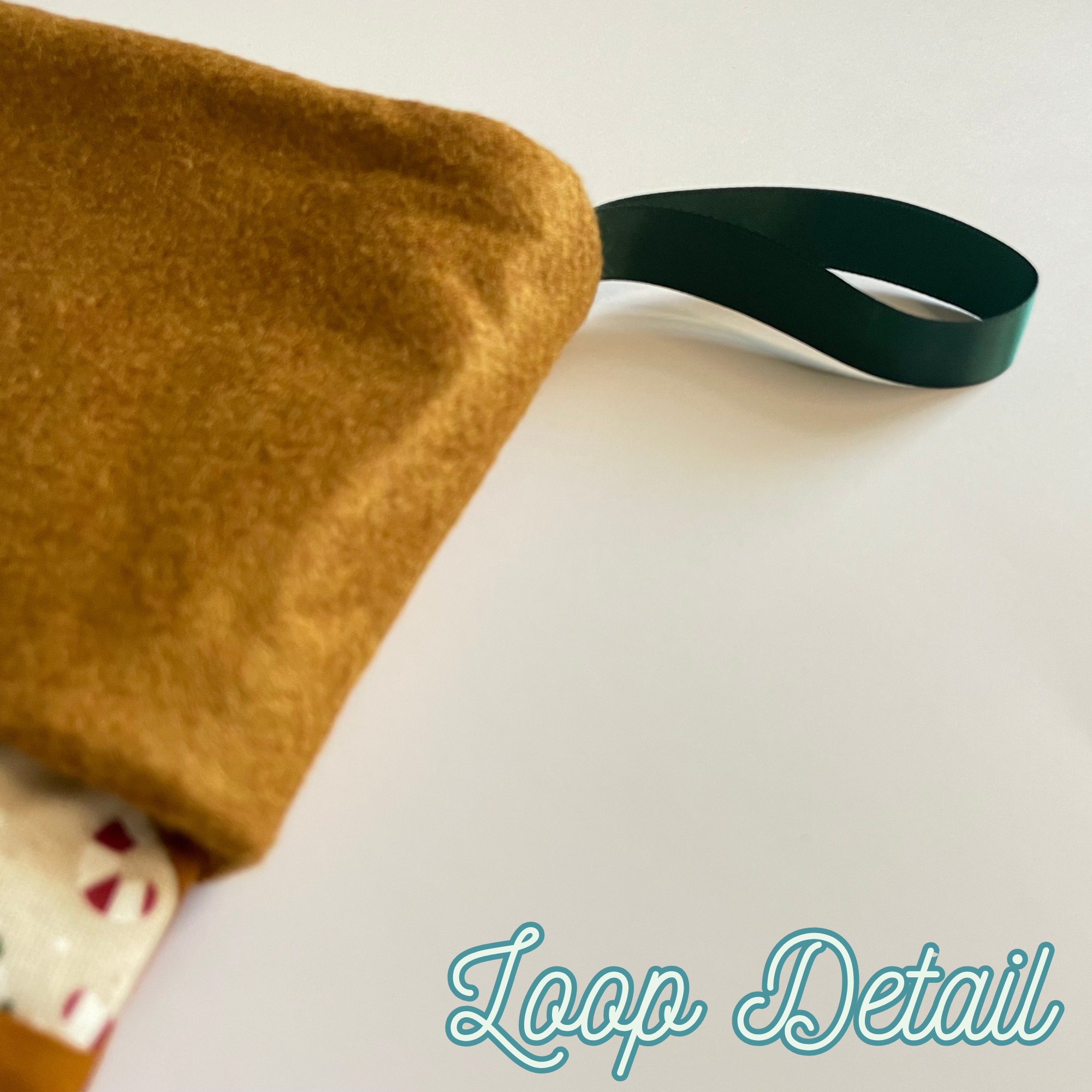 Handmade Christmas Stocking - Gingerbread Candy Cane