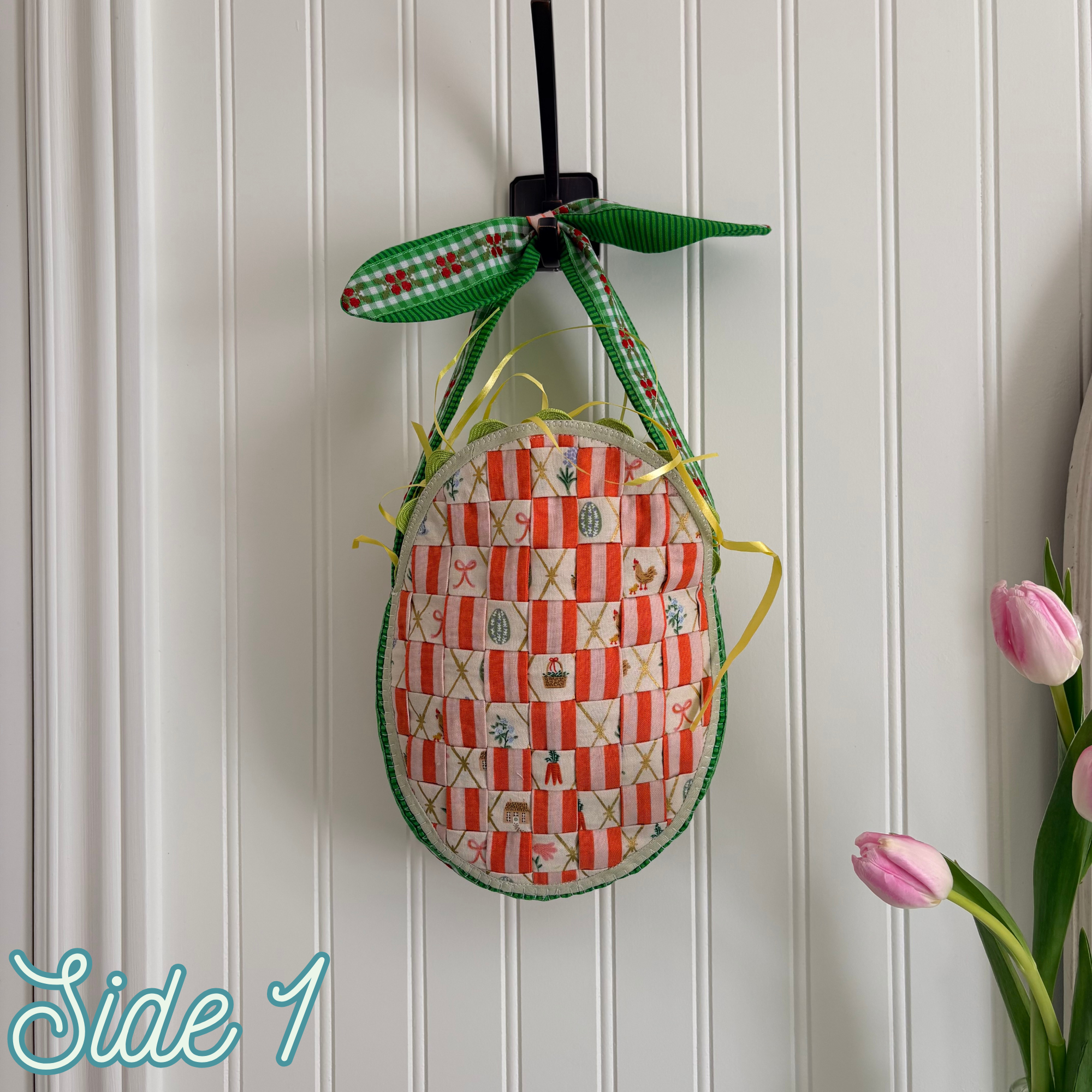 Handmade Woven Easter Basket - Carrots and Greens
