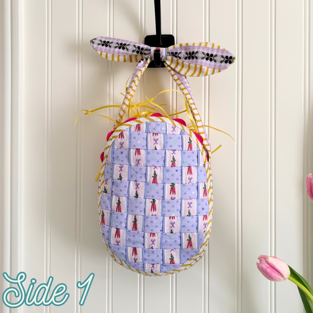 Handmade Woven Easter Basket - Purple Carrots