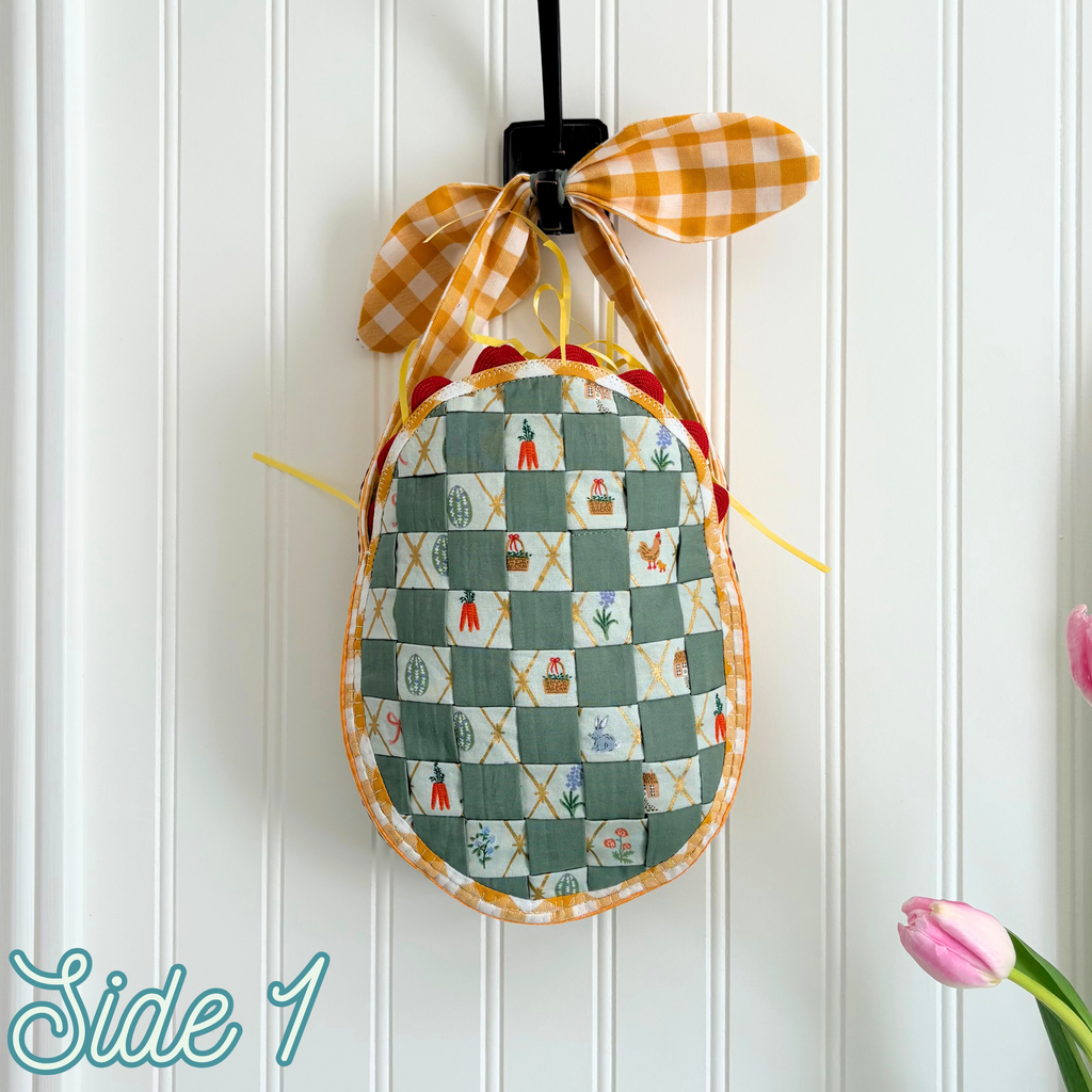 Handmade Woven Easter Basket - Sage and Mint