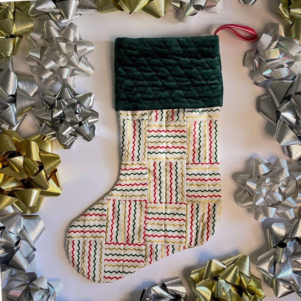 Handmade Christmas Stocking - Ribbon Stripe