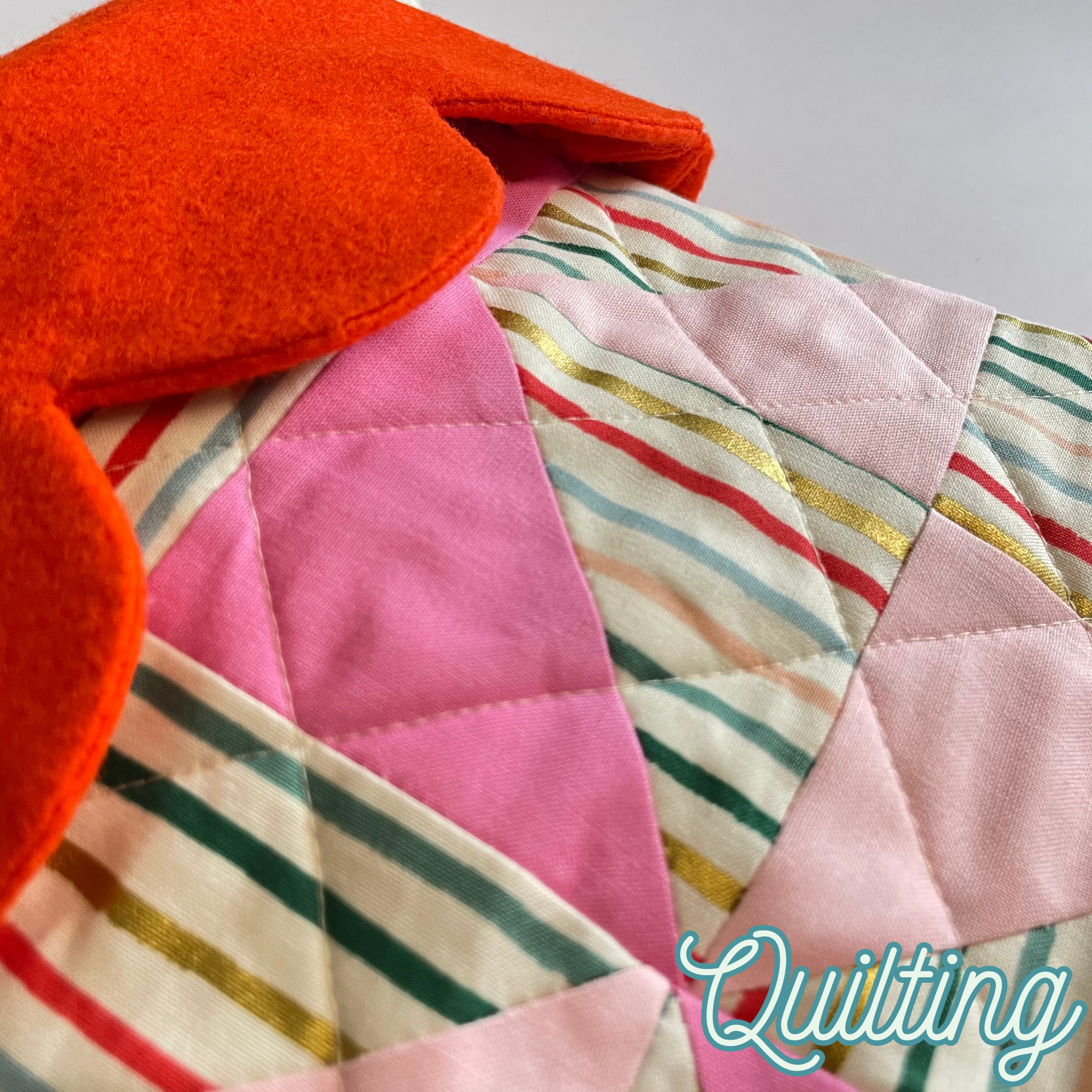 Handmade Christmas Stocking - Metallic Patches Pinks