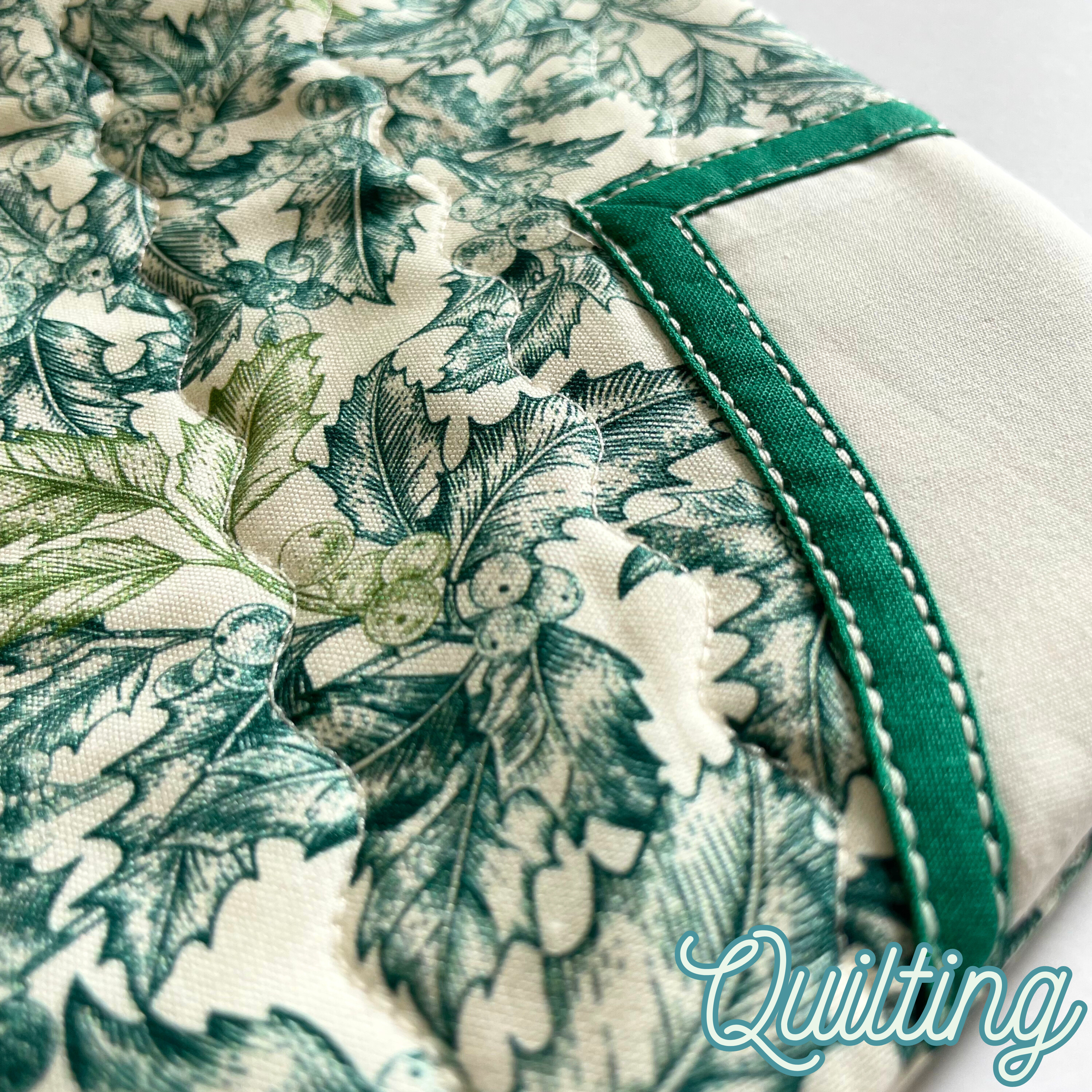 Handmade Christmas Stocking - Green Holly