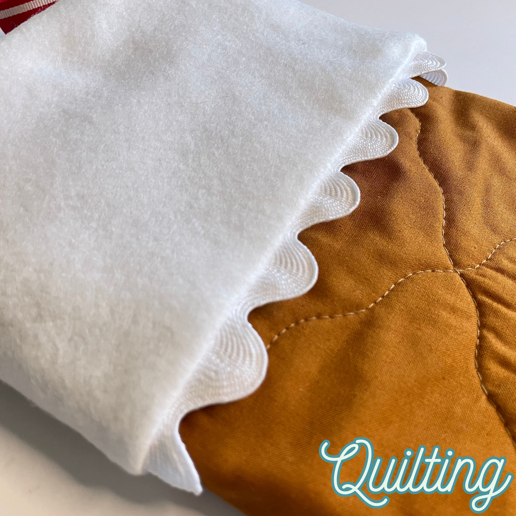 Handmade Christmas Stocking - Gingerbread Red Dots