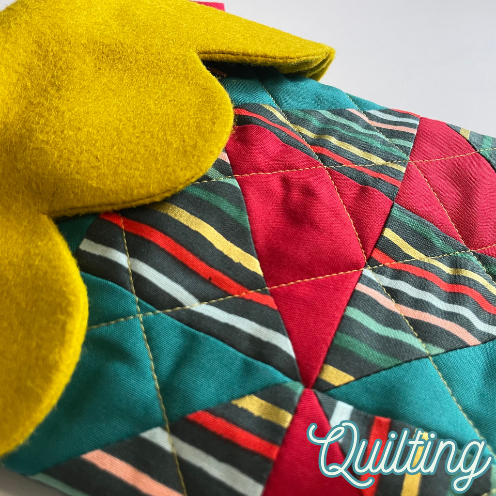 Handmade Christmas Stocking - Metallic Patches Dark