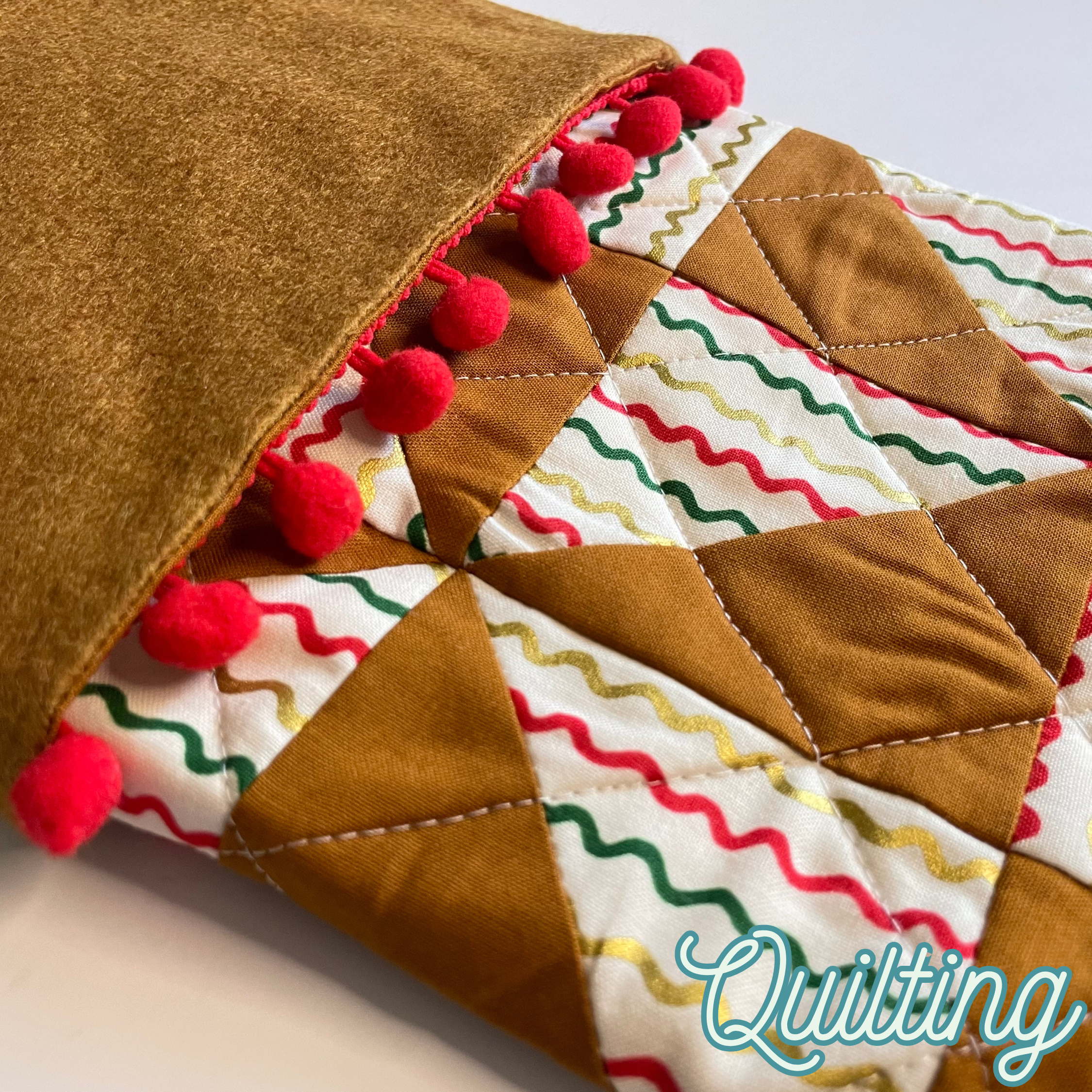Handmade Christmas Stocking - Gingerbread Wiggles