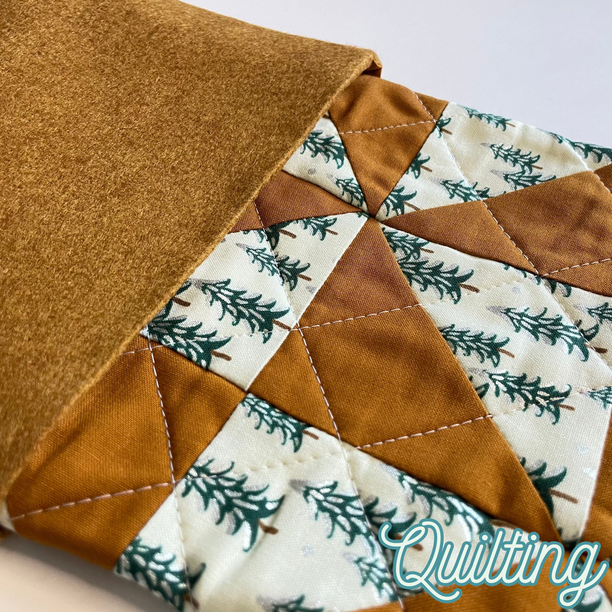 Handmade Christmas Stocking - Gingerbread Fir Patch