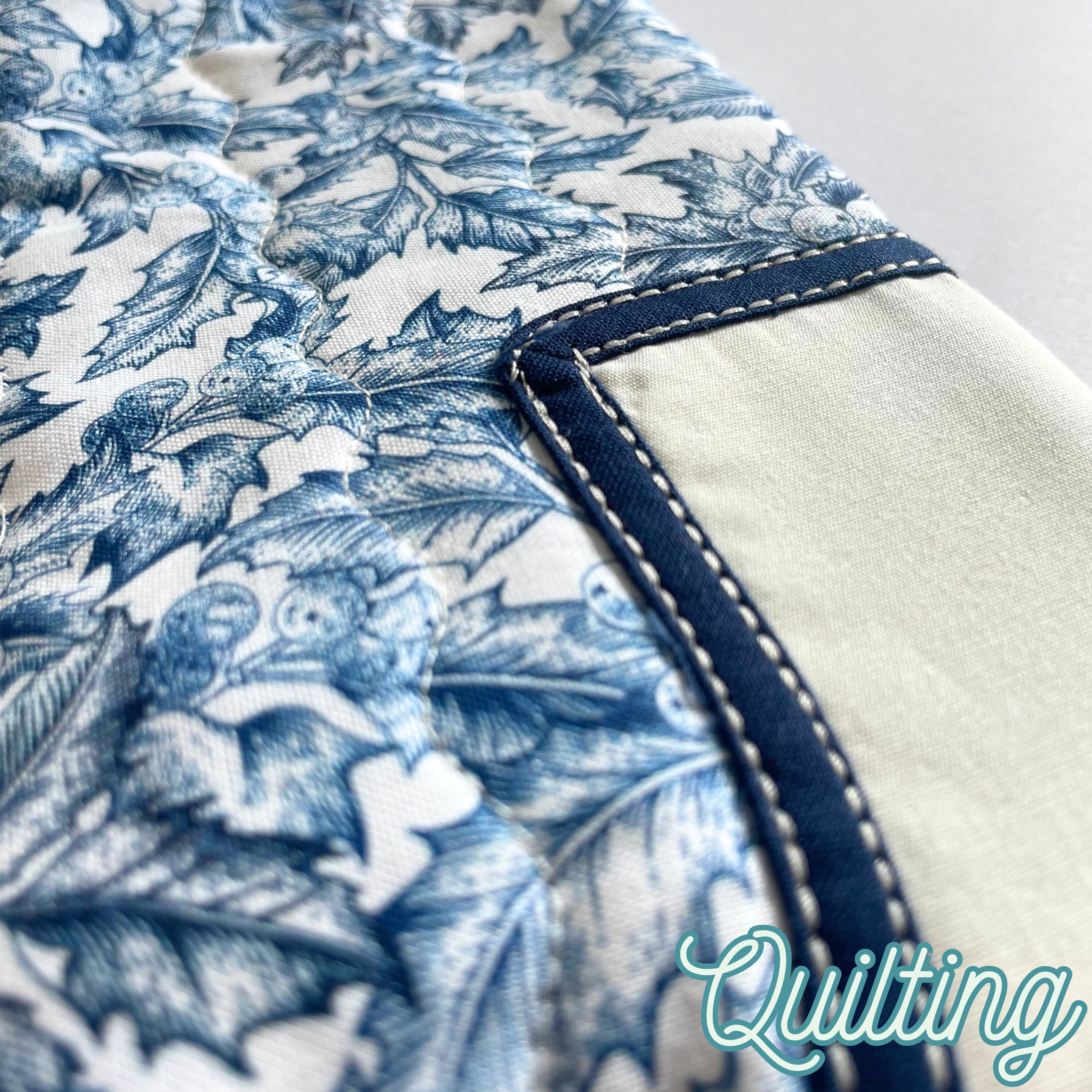 Handmade Christmas Stocking -Blue Holly