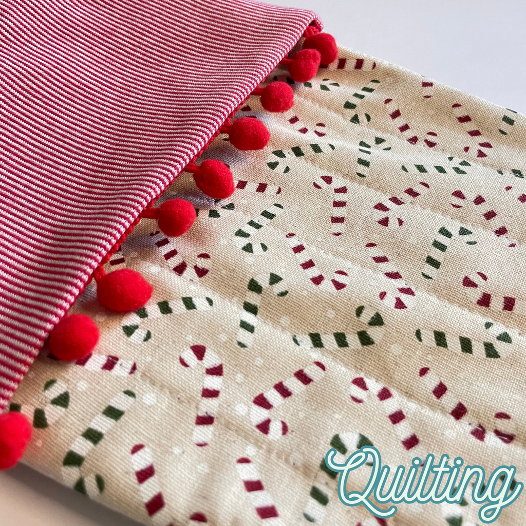 Handmade Christmas Stocking - Candy Cane Red